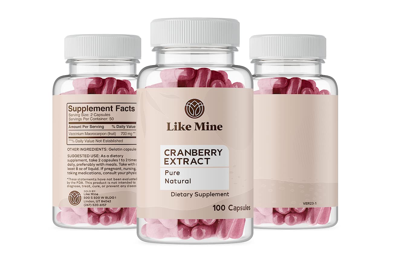 Like Mine Cranberry Extract Capsules 100 Count