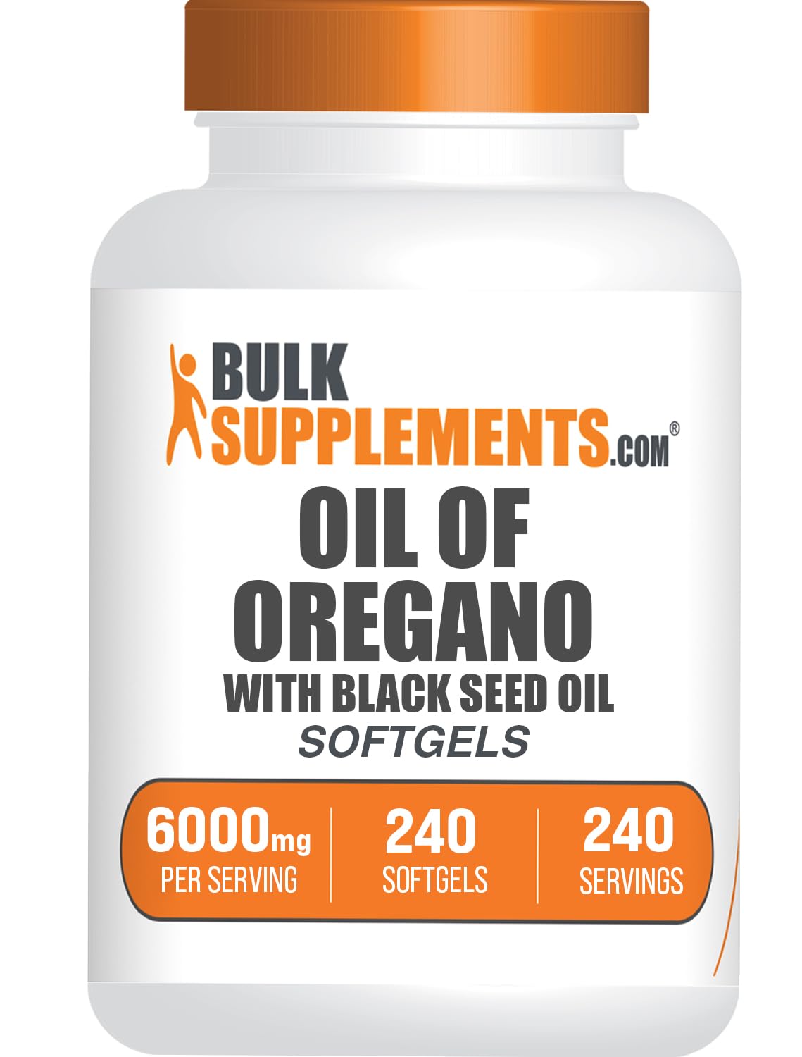 BulkSupplements Oil of Oregano with Black Seed Oil Softgels, 240 Count