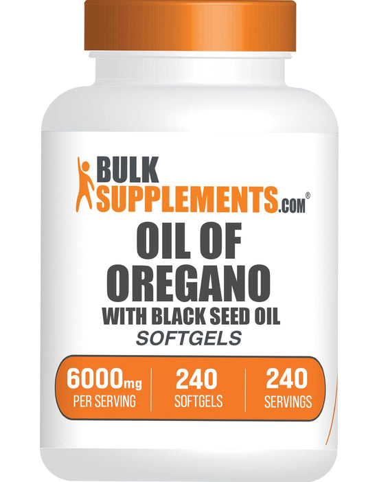 BulkSupplements Oil of Oregano with Black Seed Oil Softgels 240 Count