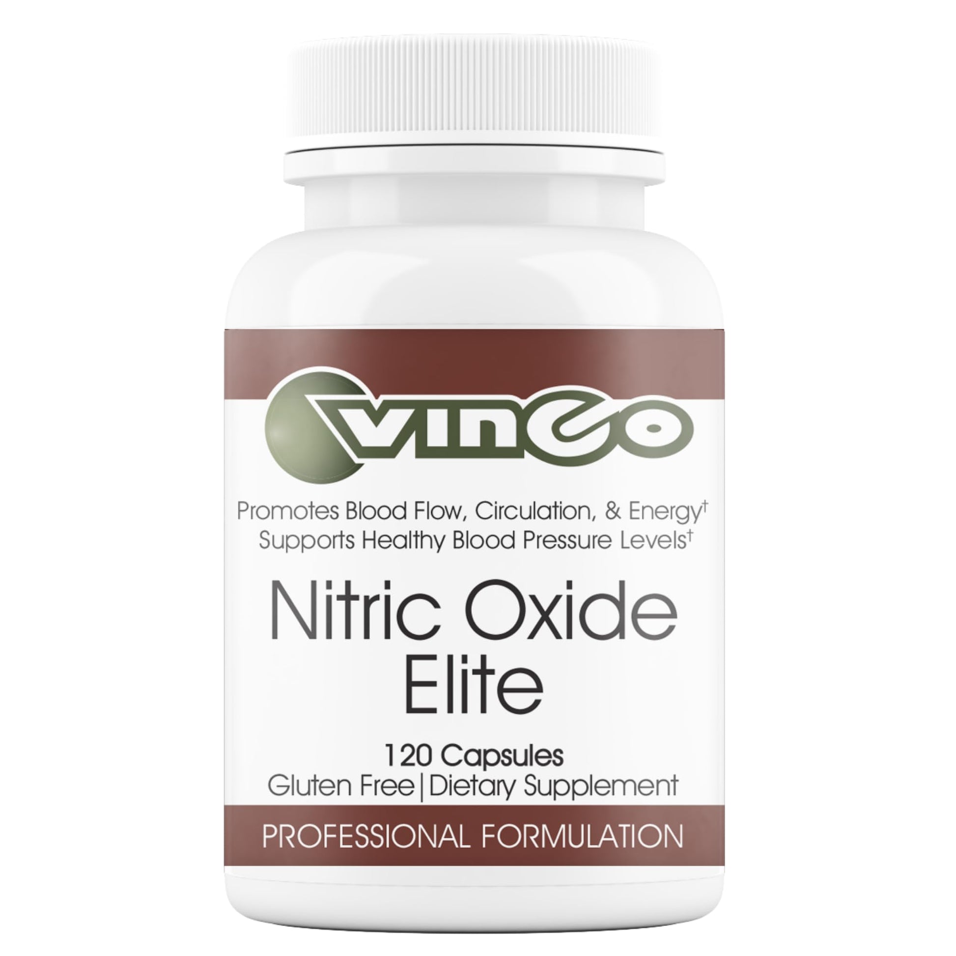 Vinco Nitric Oxide Elite Daily Blood Pressure Supplement 120 Capsules