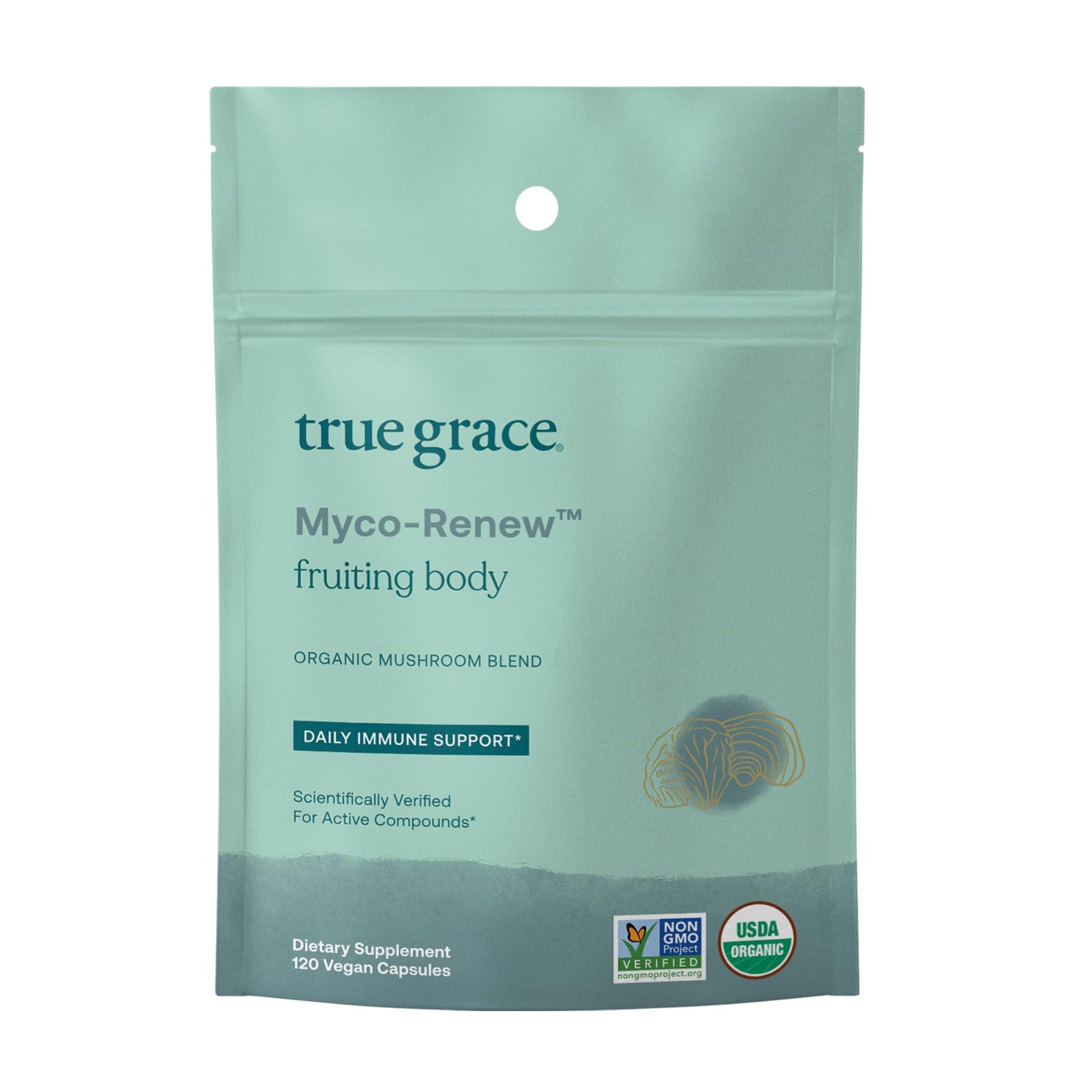 True Grace Mushroom Myco-Renew Blend Daily Immune Support 120 Capsules