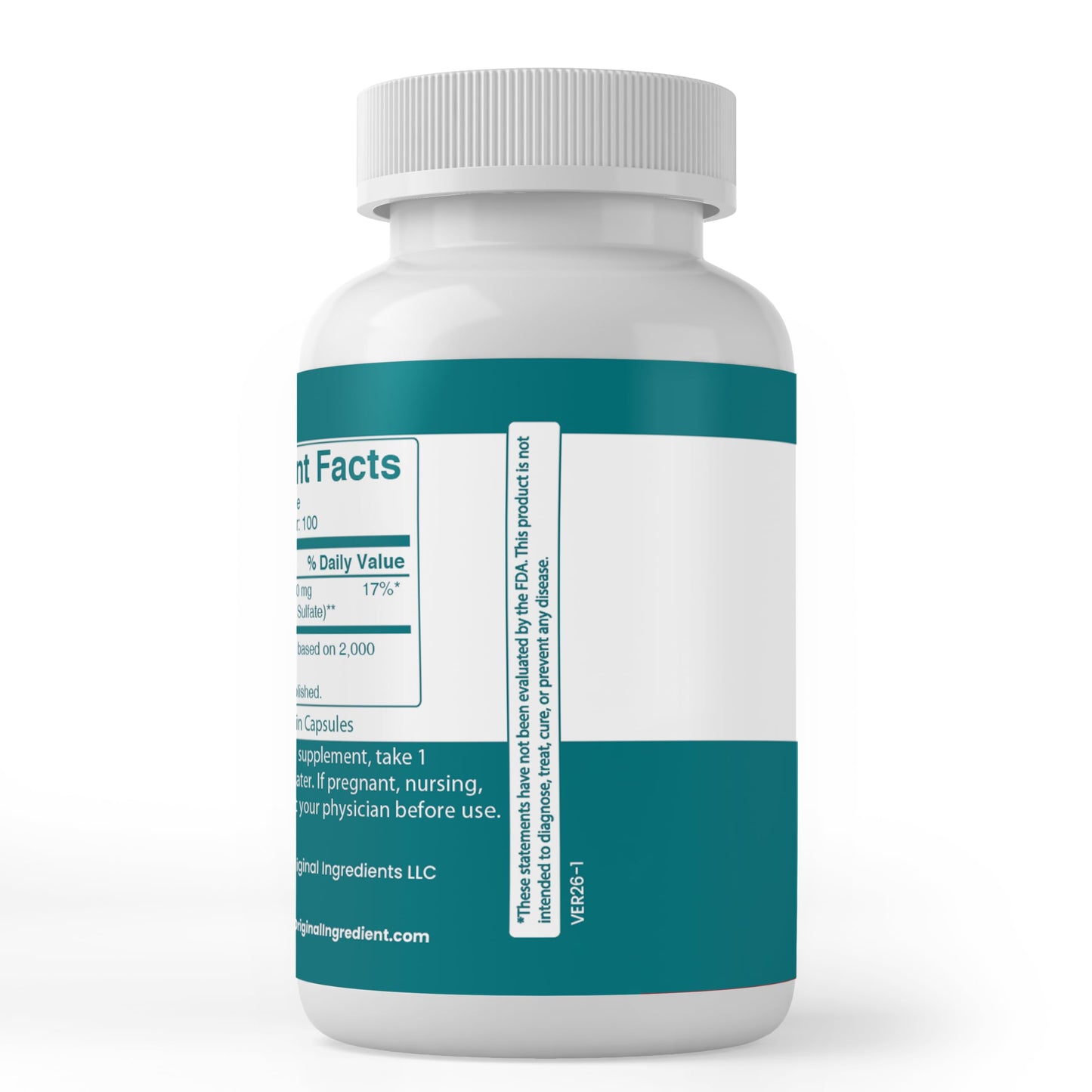 Pure Original Ingredients Epsom Salt Capsules, 100 Count