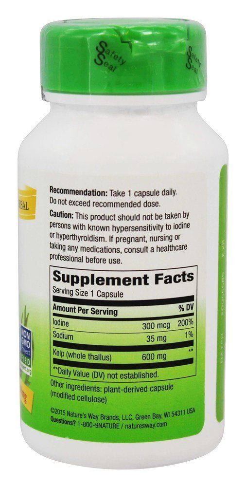 Nature's Way Kelp Capsule, 100 Capsules