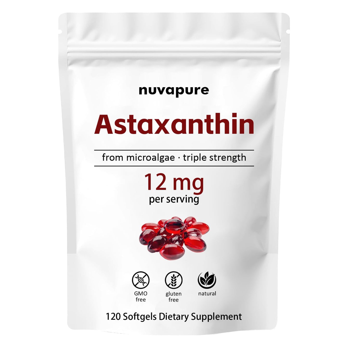 SHAPEGUARD NuvaPure Astaxanthin 12mg 120 Softgels