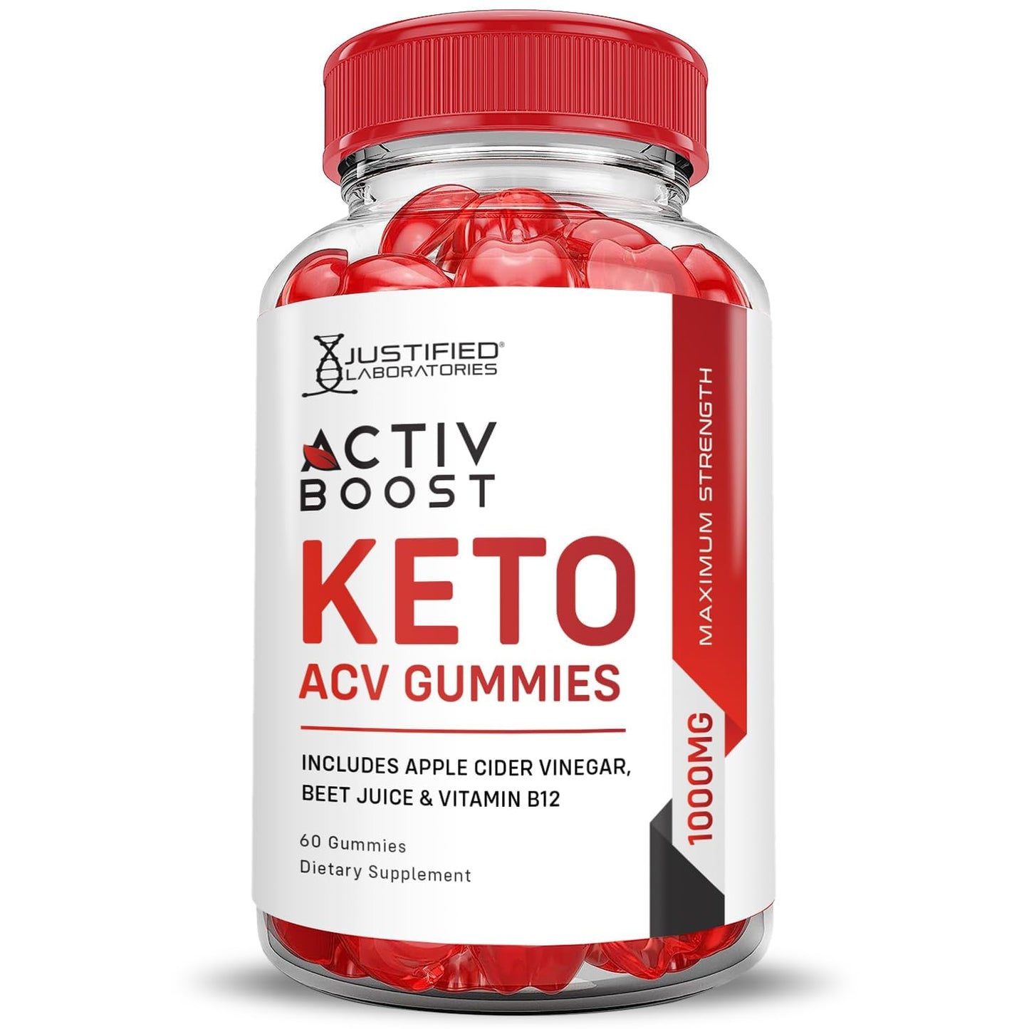 Justified Laboratories Activ Boost Keto ACV Gummies (1000 mg), 300 Gummies