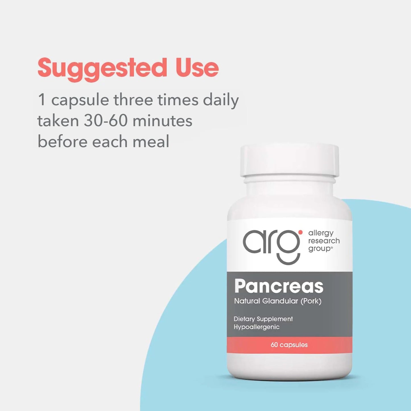 Allergy Research Group Pancreas Natural Glandular 60 Capsules