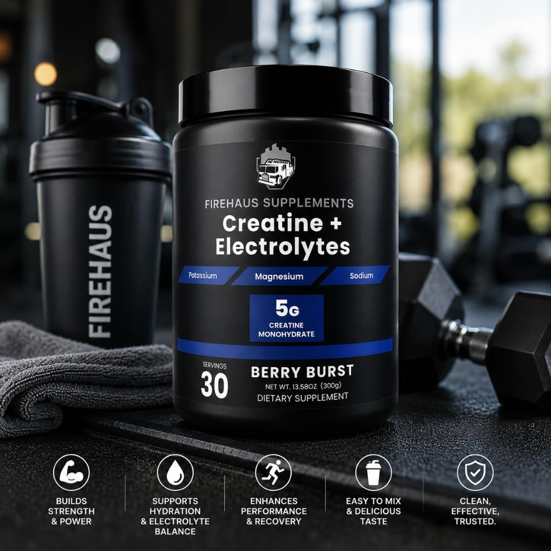 FireHaus Supplements Creatine + Electrolytes Powder 13.58 Ounces