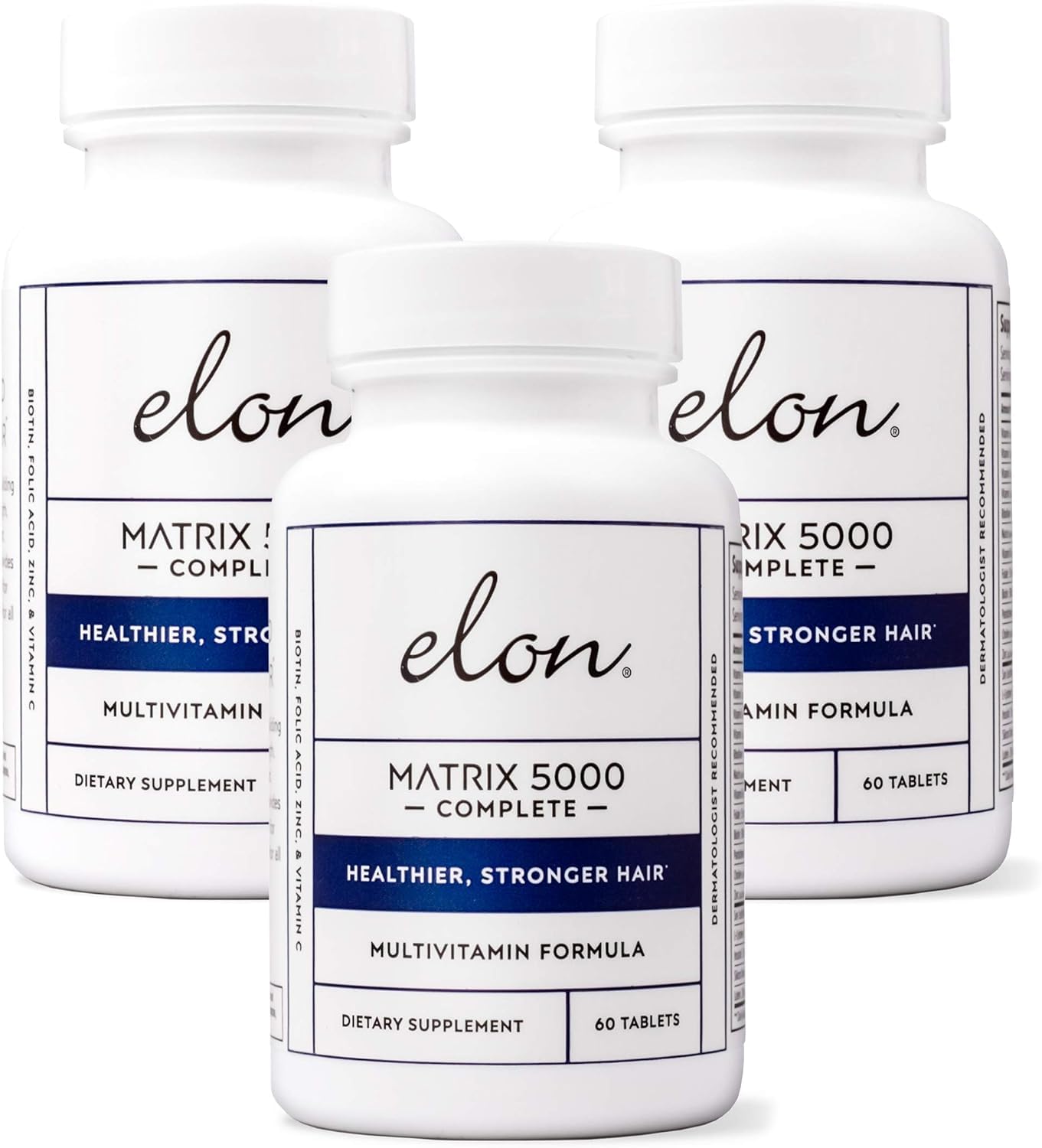 Elon Matrix 5000 Complete Multivitamin Biotin Supplement, Tablets, 180 Count