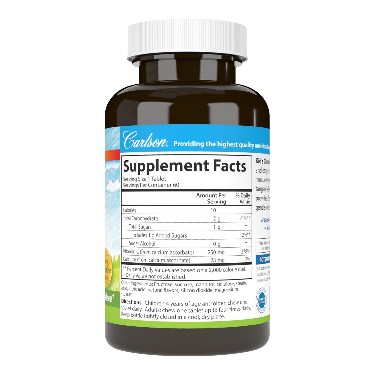 Carlson Kid's Chewable Vitamin C Tablet, 60 Tablets