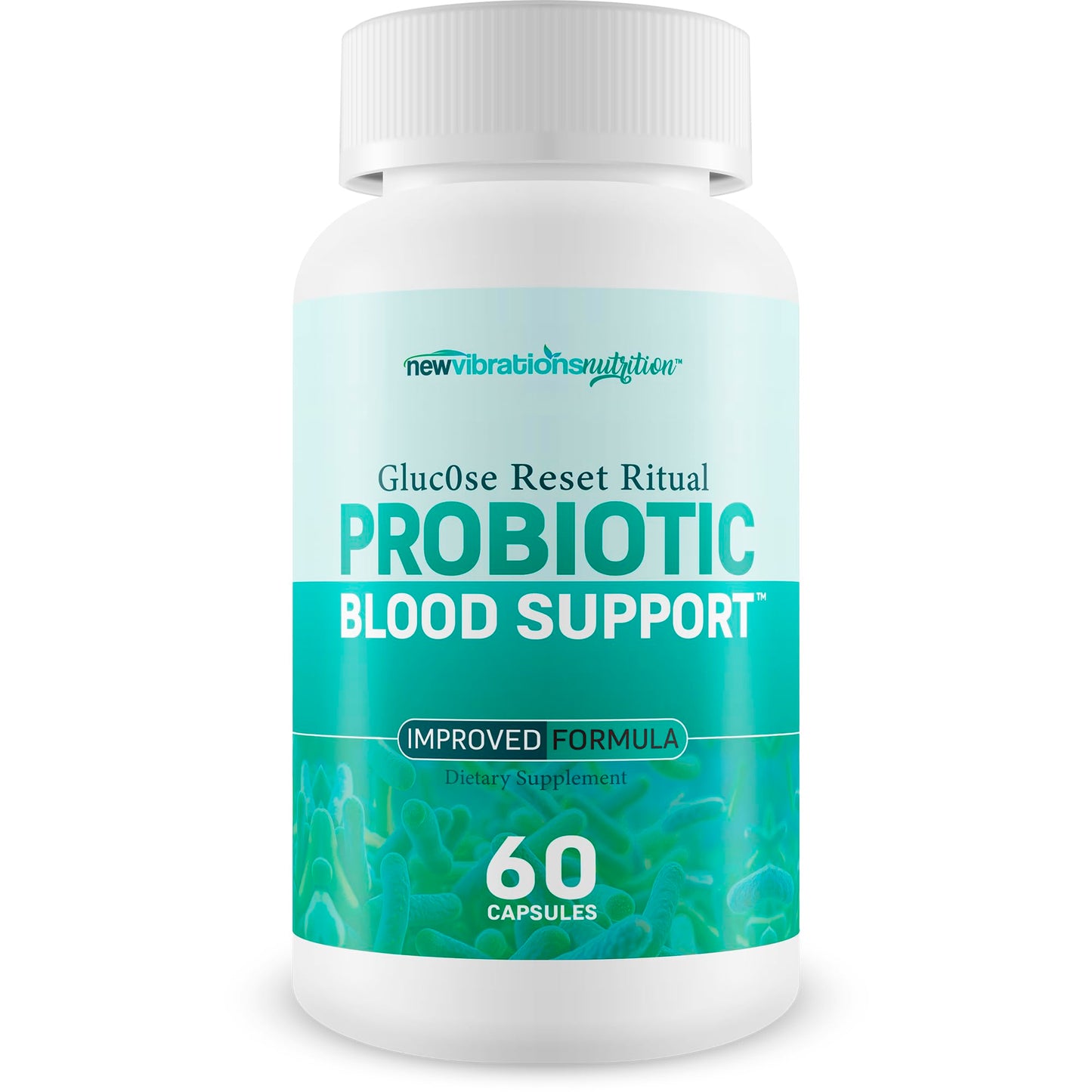 New Vibrations Nutrition Gluc0se Reset Ritual Probiotic Blood Support 60 Capsules