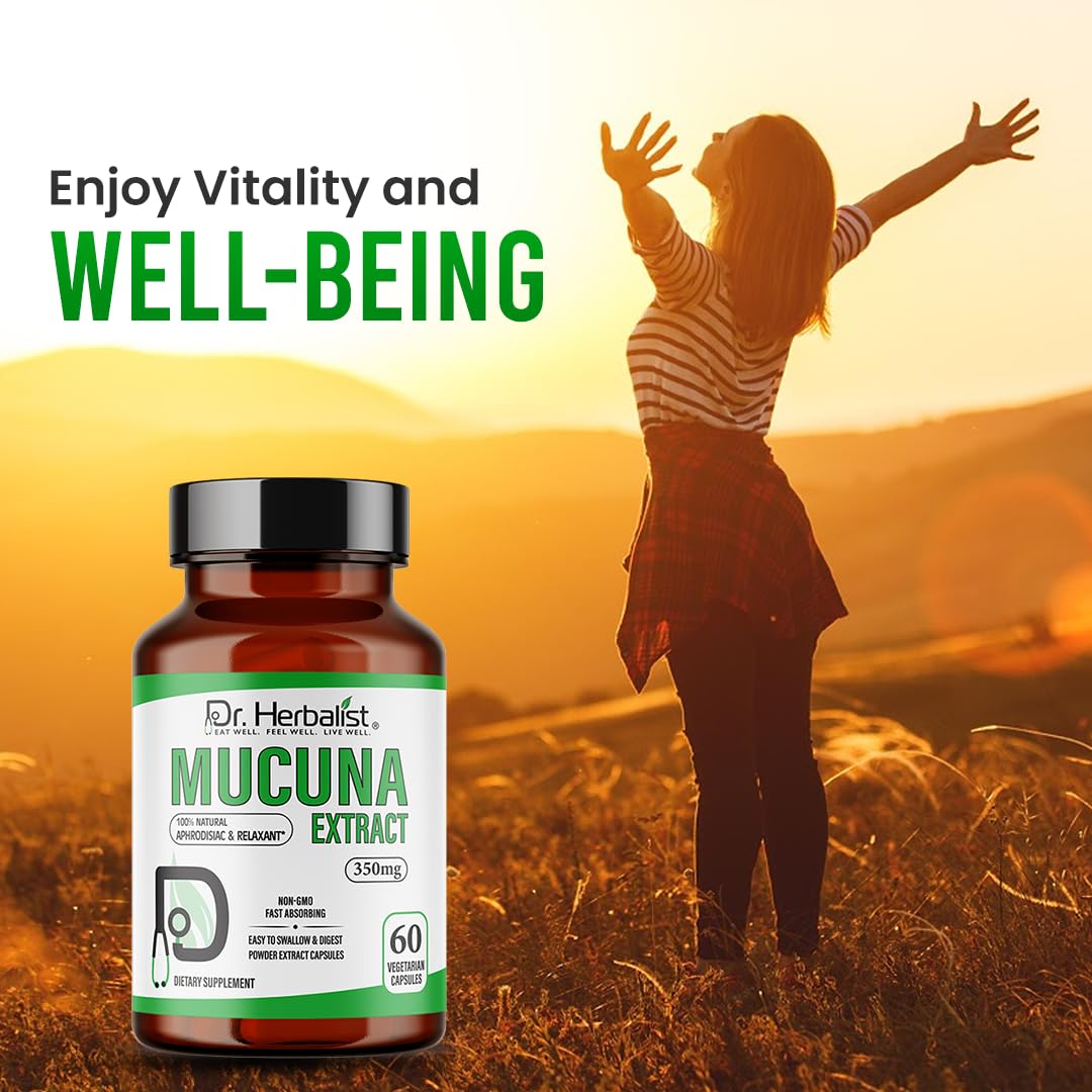 Dr. HERBALIST Mucuna Pruriens Extract 350mg Capsules 60 Count