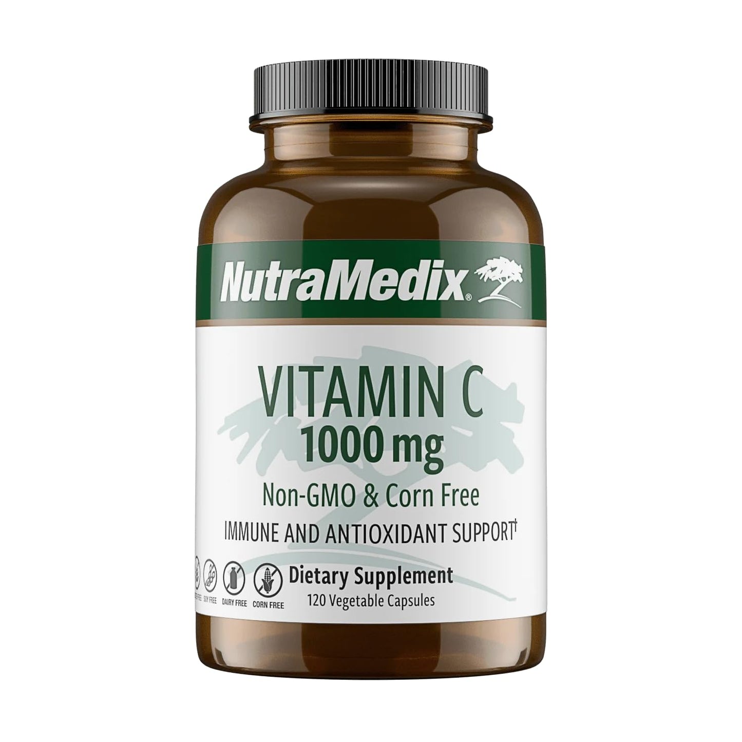 NutraMedix Corn-Free Vitamin C Capsules 1000 mg, 120 Capsules