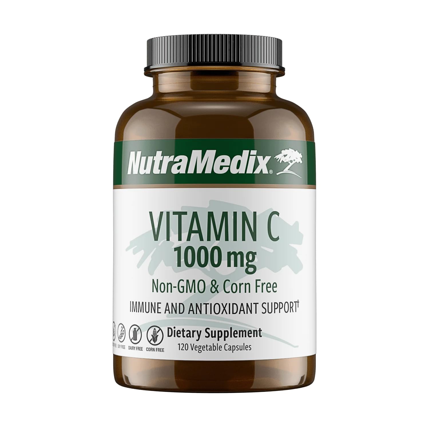 NutraMedix Corn-Free Vitamin C Capsules 1000 mg, 120 Capsules