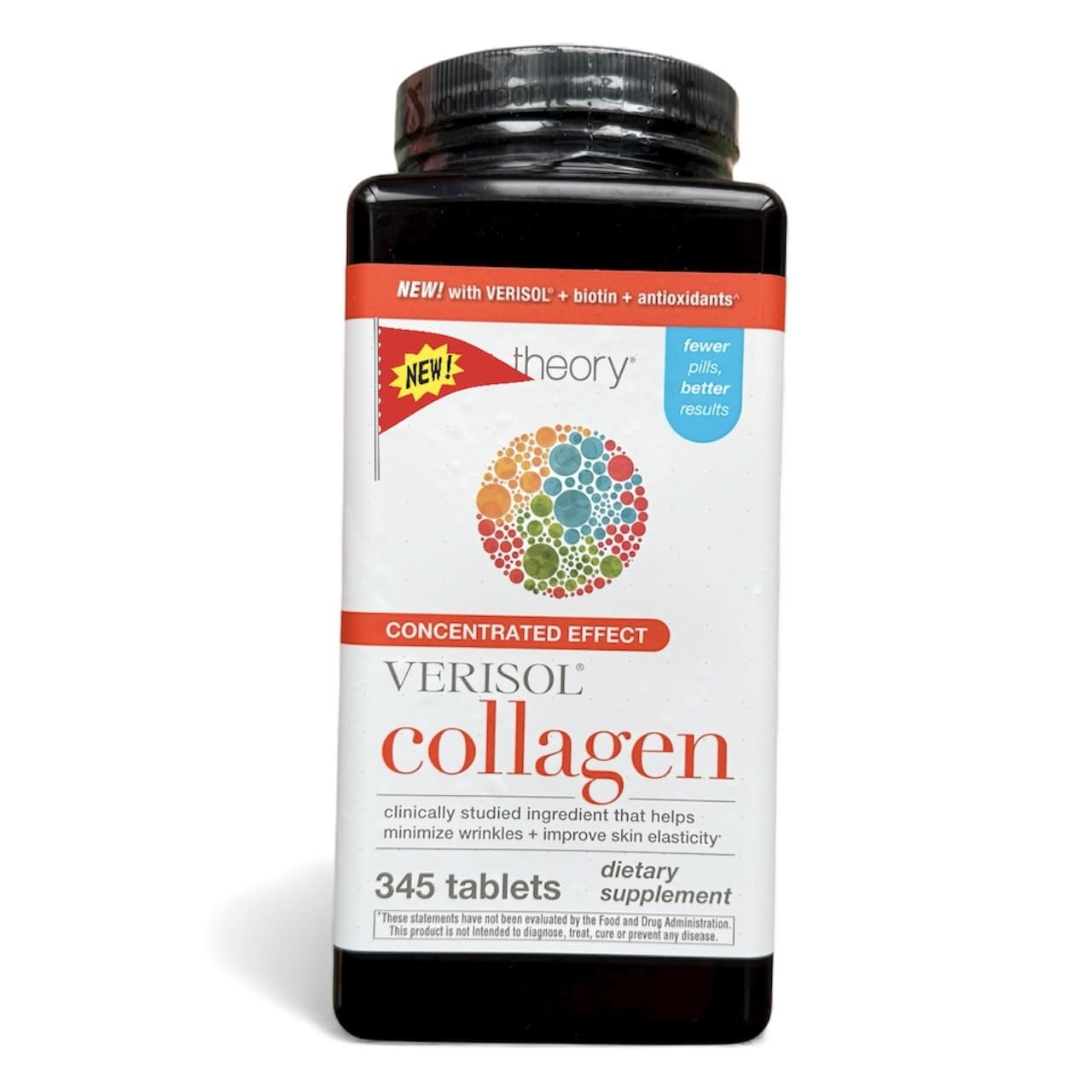 Generic New You. Theory Verisol Collagen Supplement with Biotin and Antioxidants, 345 Tablets