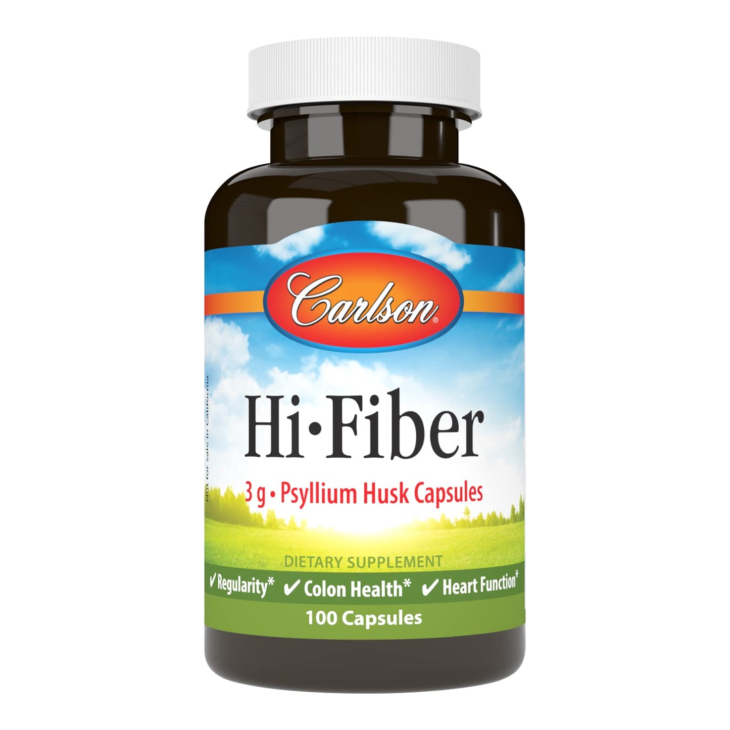 Carlson Hi-Fiber Psyllium Husk Capsules 100 Capsules