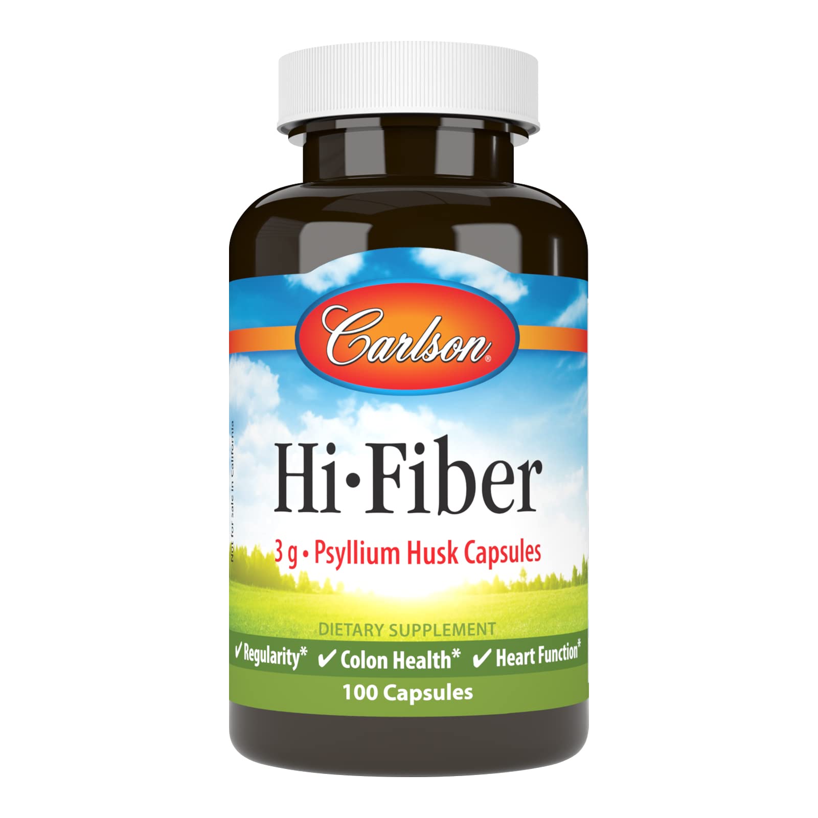 Carlson Hi-Fiber Psyllium Husk Capsules 100 Capsules
