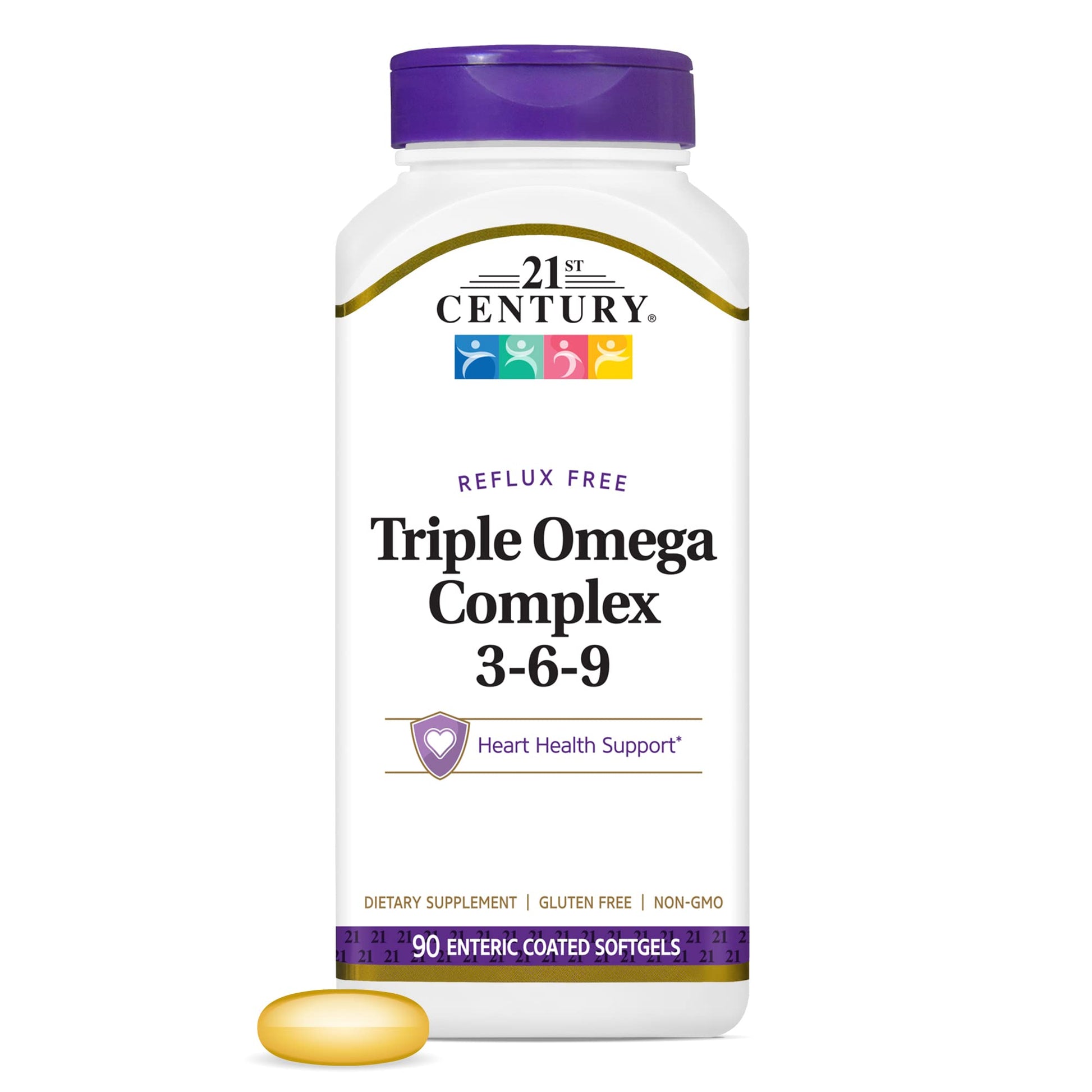 21st Century Triple Omega 3-6-9 Complex Enteric Coated Softgels, 90 Count