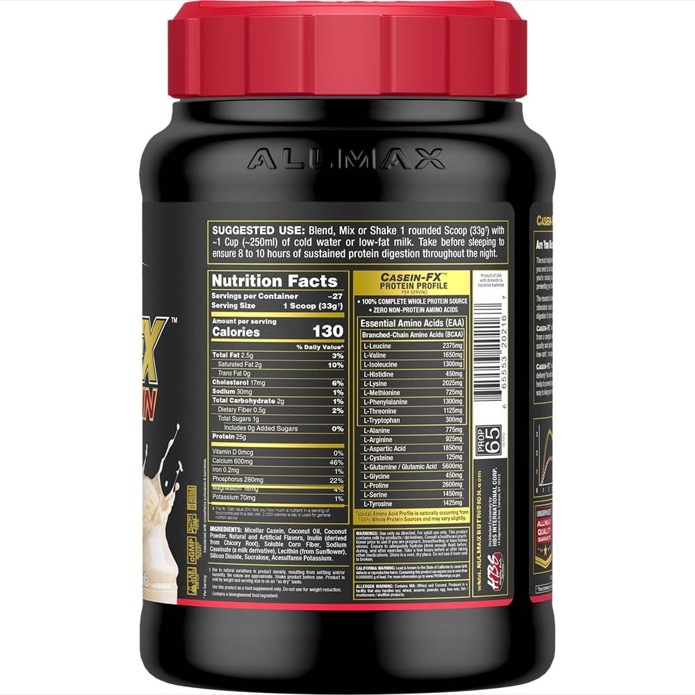 ALLMAX Casein-FX Protein Vanilla Powder, 32 Servings