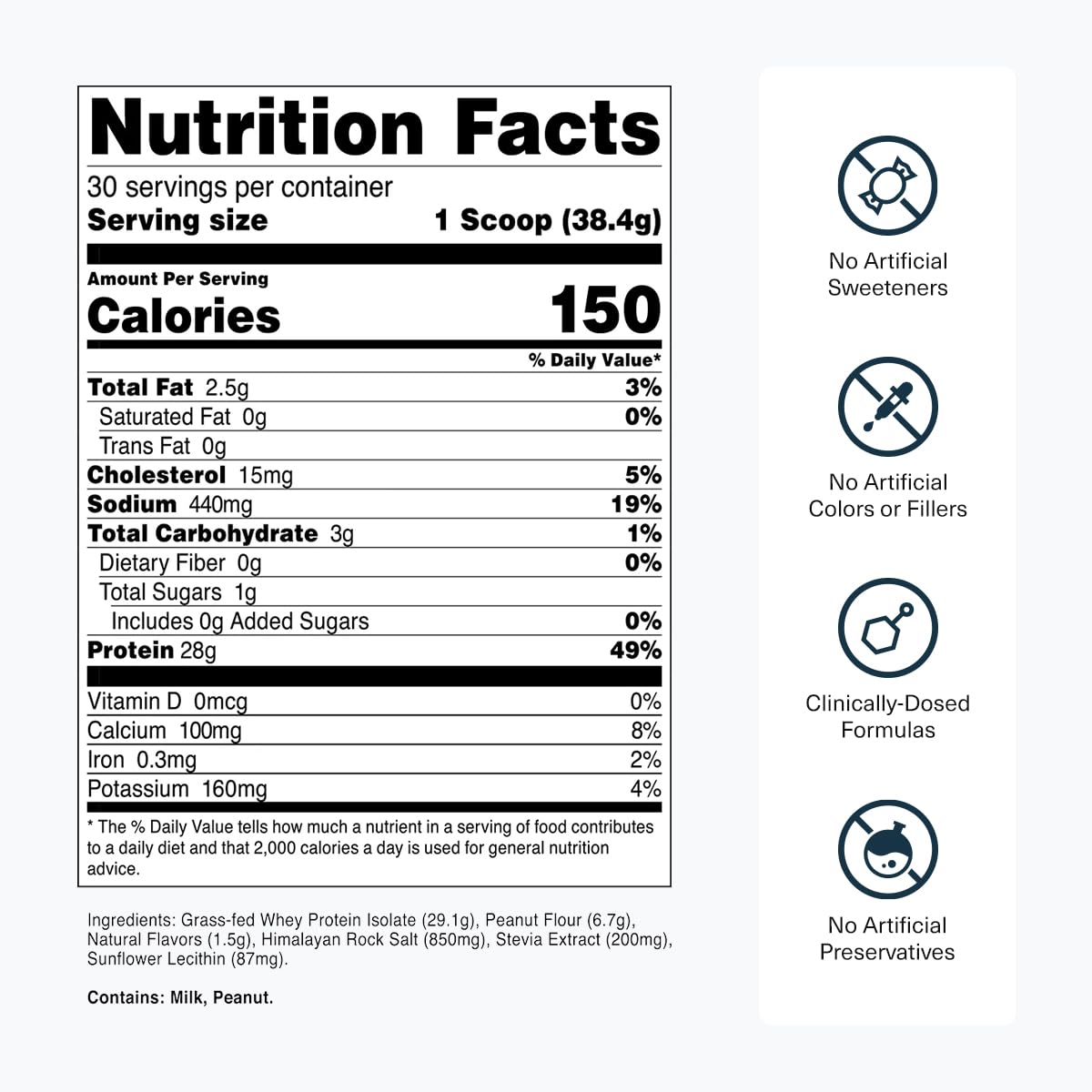 Transparent Labs Grass-Fed Whey Protein Isolate Powder 2.59 lb