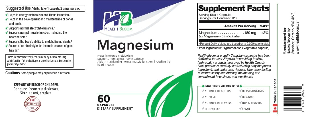 Health Bloom Inc Magnesium Capsule 60 Count