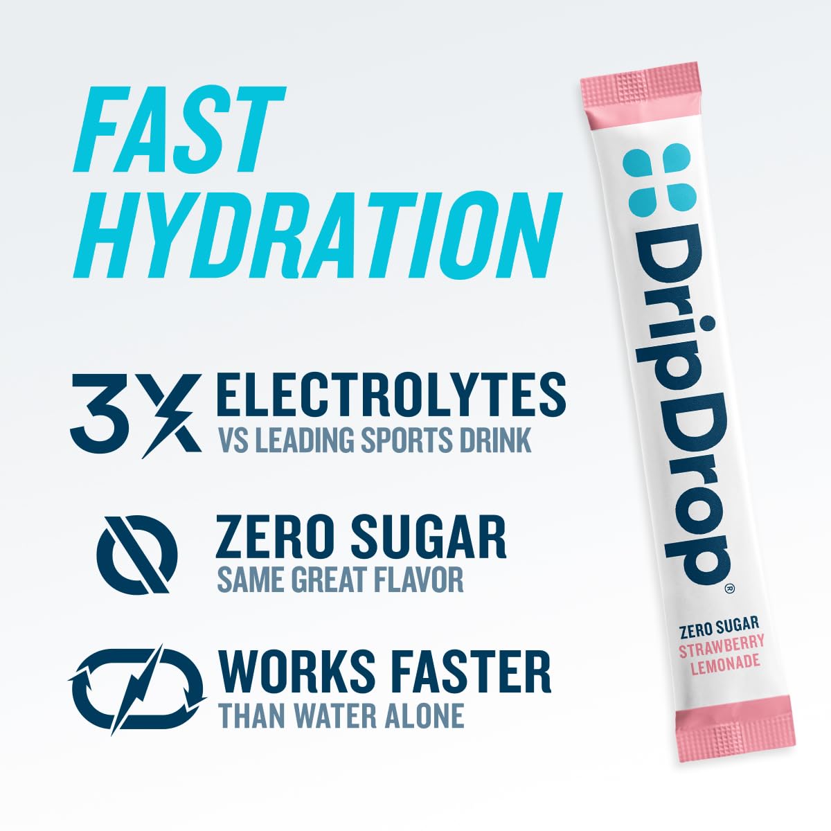 DripDrop Hydration Sugar Free Electrolytes Strawberry Lemonade Powder 32 Count