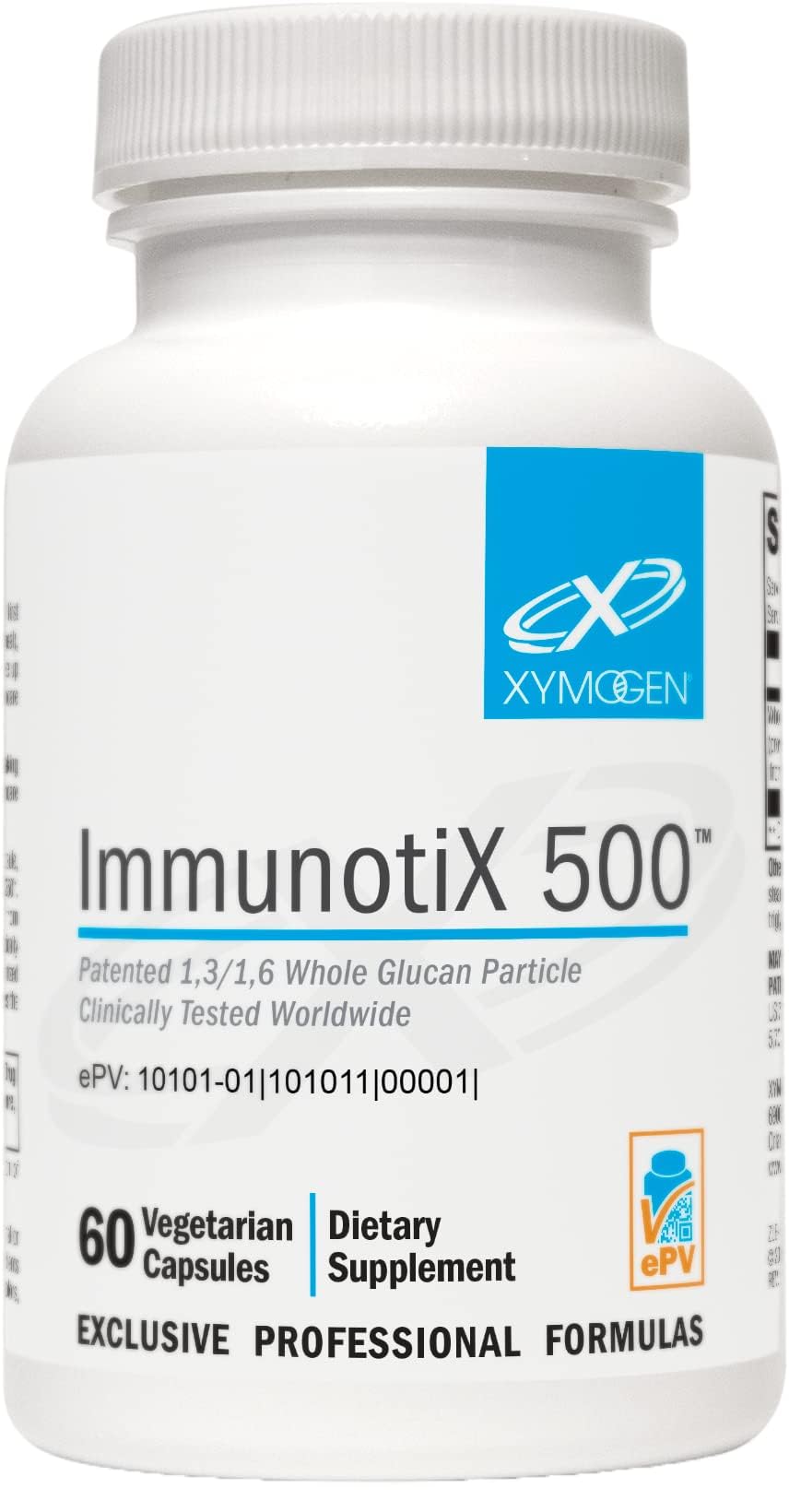 XYMOGEN ImmunotiX 500 - 500 mg of Wellmune Beta-Glucan for Daily Immune Support Capsules, 60 Count