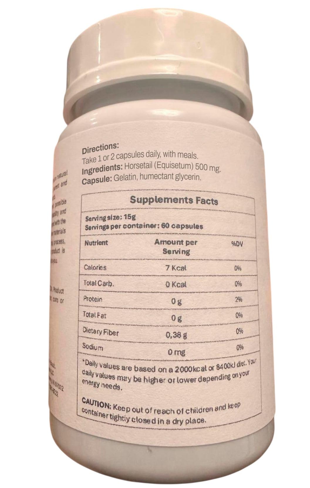Fitogreen Horsetail Capsules 500 mg, 60 Count