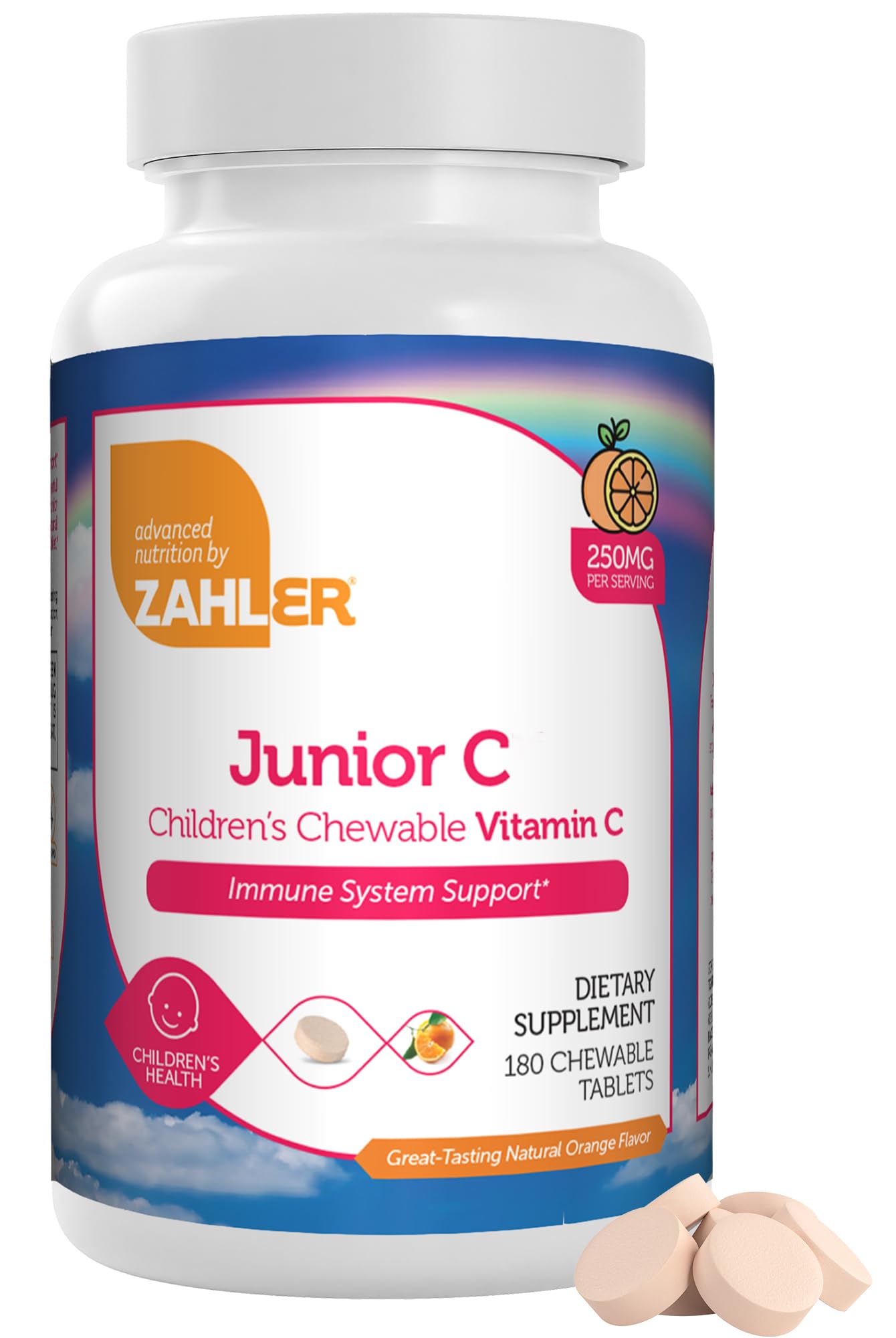 Zahler Junior C Advanced Chewable Vitamin C for Kids Tablet 180 Count