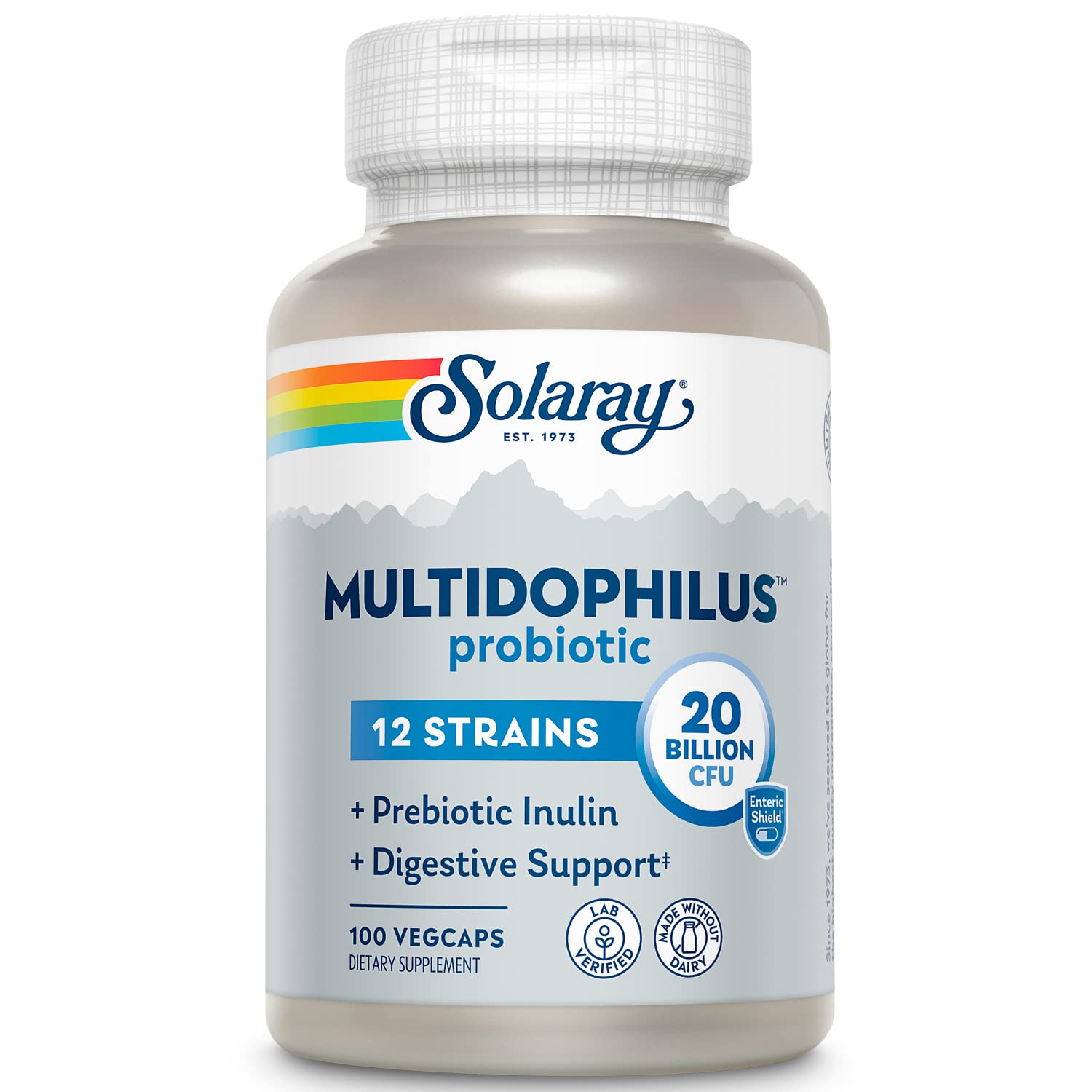 SOLARAY Multidophilus 12 Strain Probiotic 20 Billion CFU Capsule, 100 VegCaps
