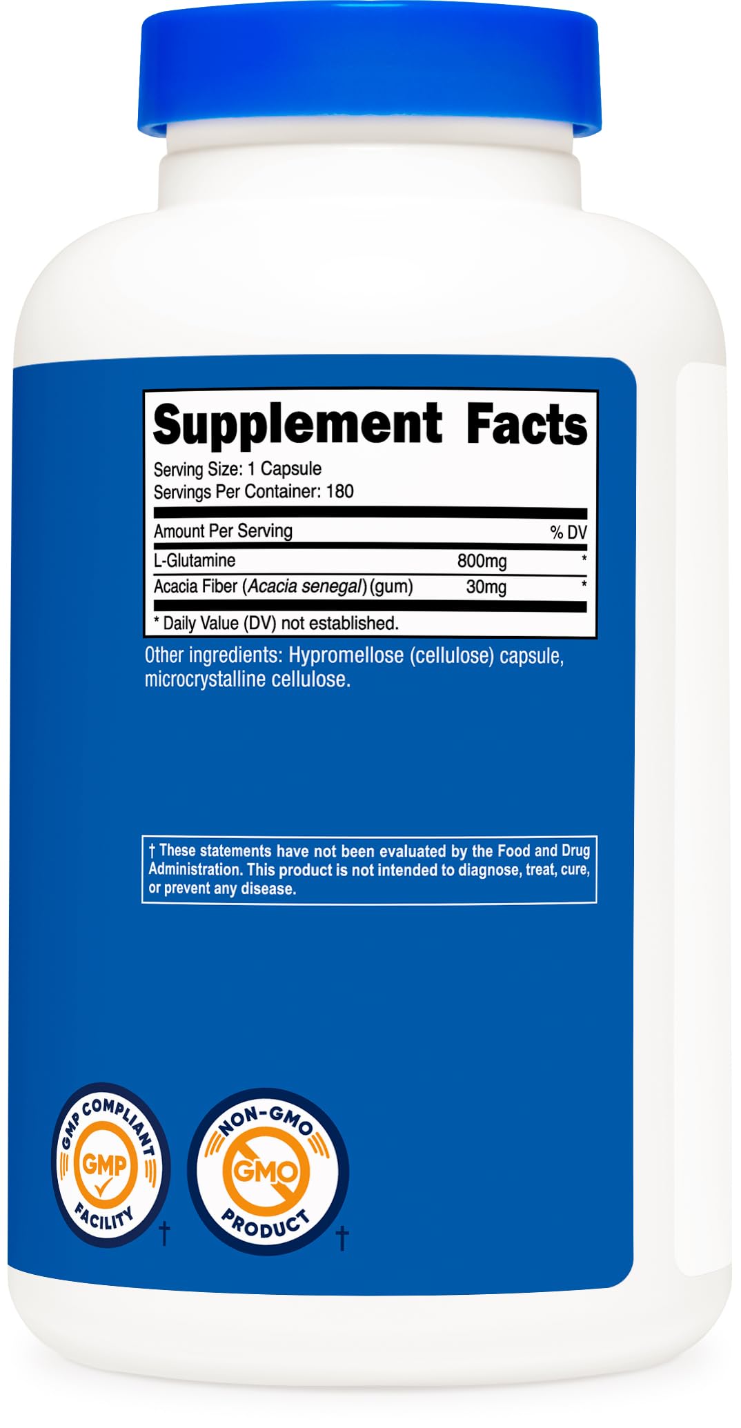 Nutricost L-Glutamine 800mg Capsules, 540 Capsules