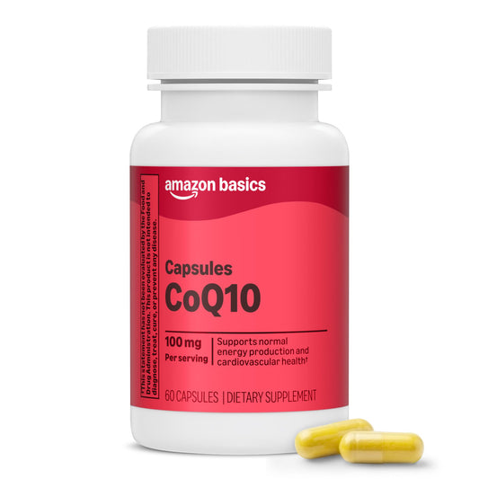 Amazon Basics Vegan CoQ10 100 mg - Supports Cardiovascular Health, 2 Month Supply (60 Capsules) (Previously Amazon Elements)