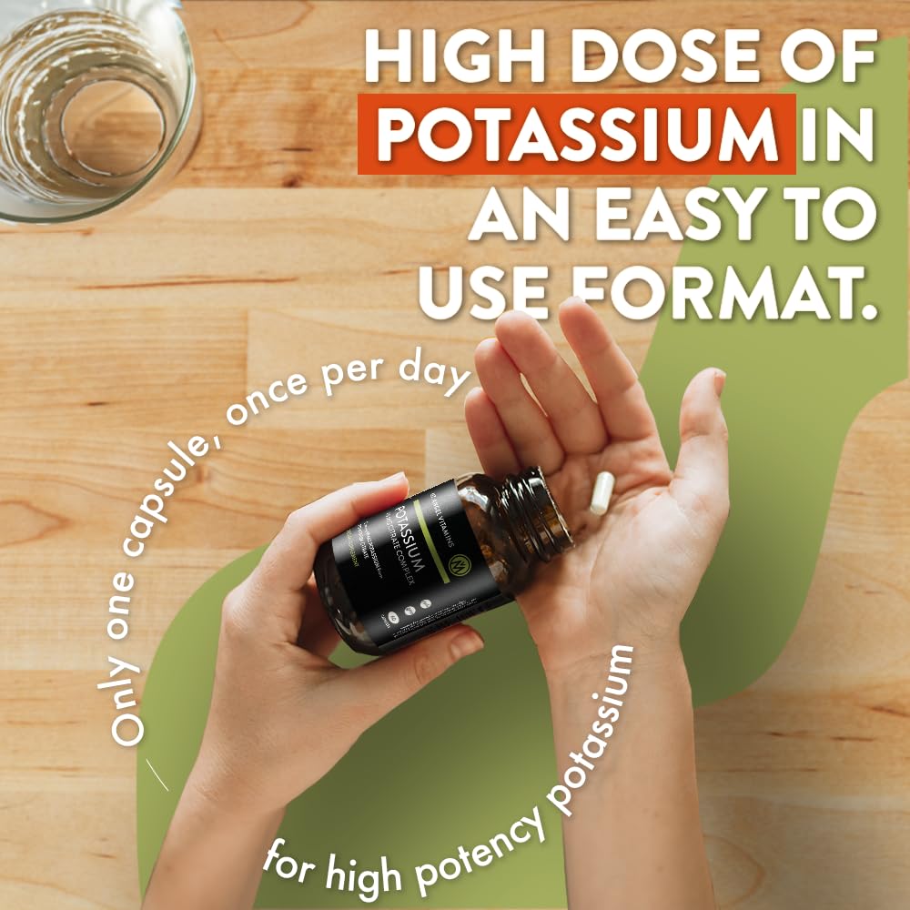 Mt. Angel Vitamins Potassium Supplement 99 mg Potassium Citrate Complex, 60 Capsules
