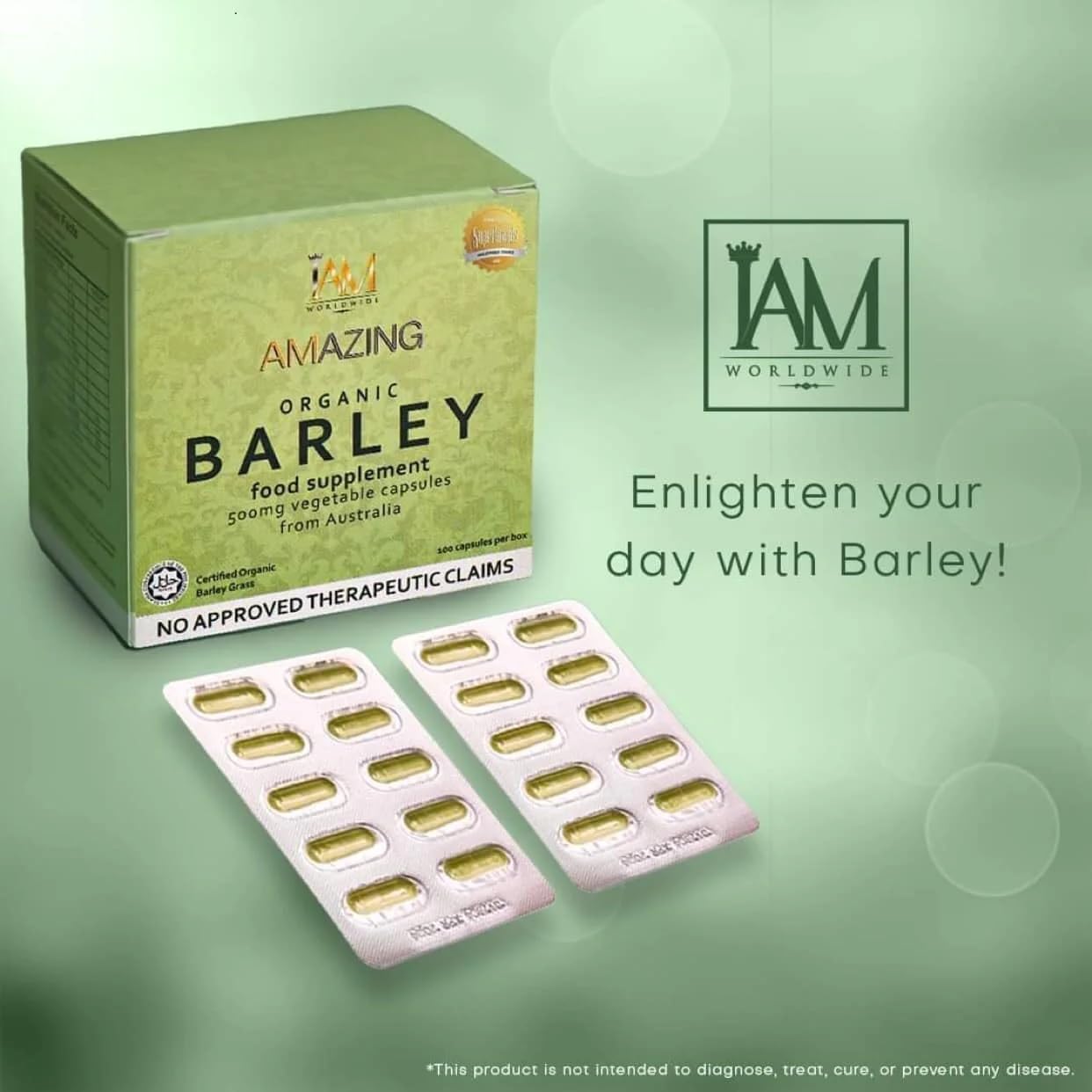 Generic Amazing Organic Barley Capsules, 60 Count