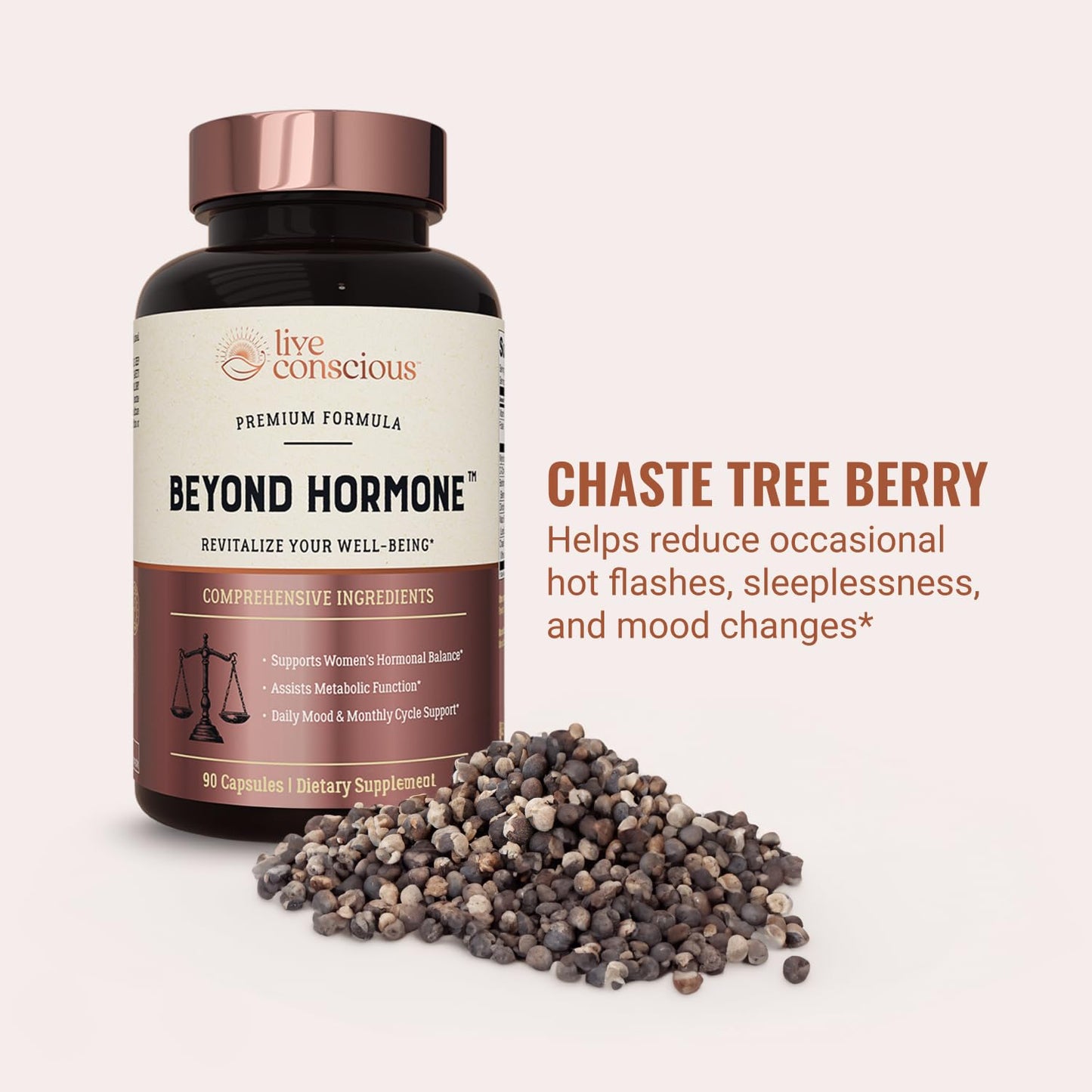 Live Conscious Beyond Hormone Daily Menopause & PMS Supplement Capsule 90 Count