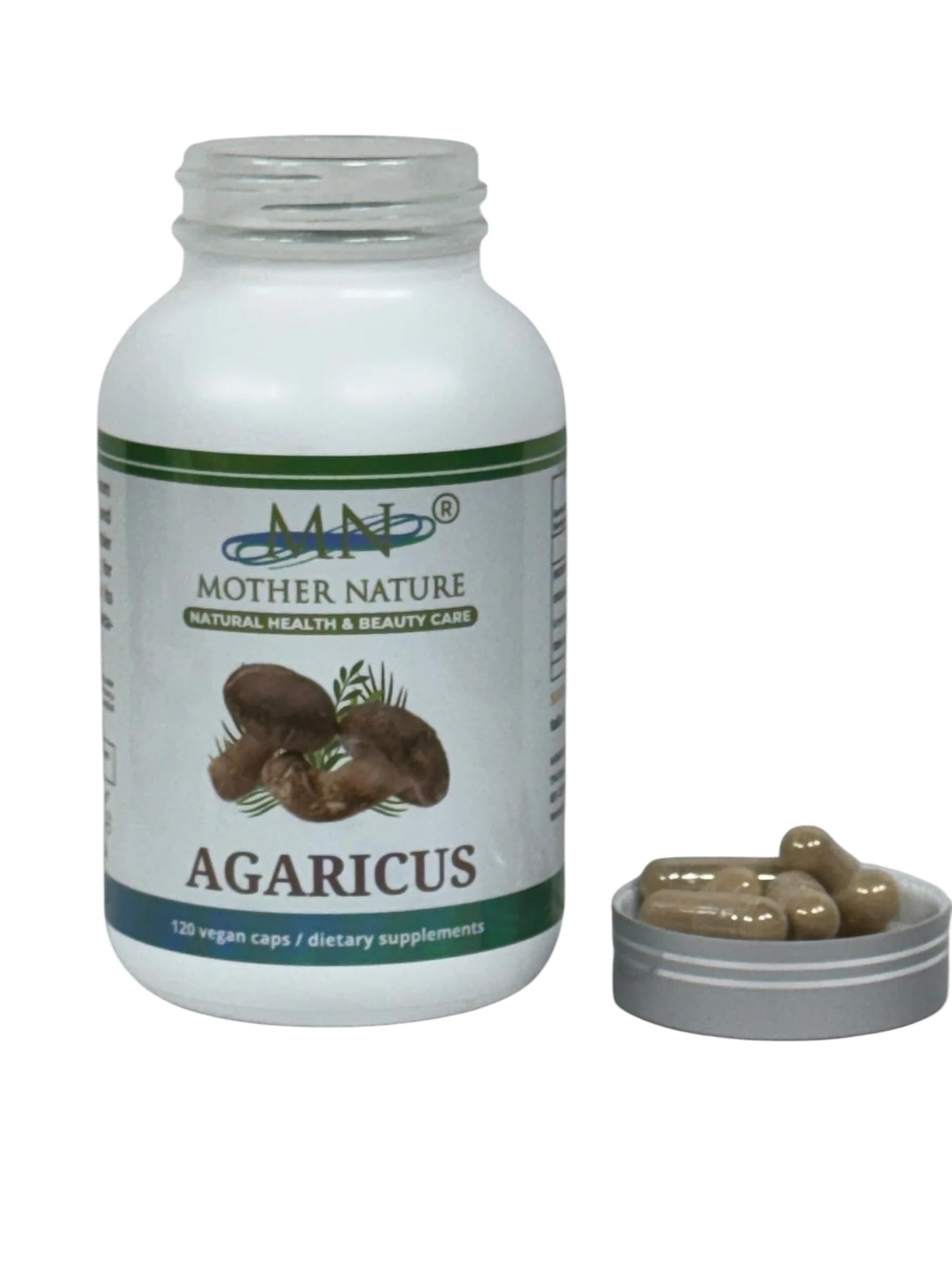 Mn Mother Nature Inc Agaricus (Agaricus bisporus) Mushroom Supplement 1000mg Capsules, 120 Count