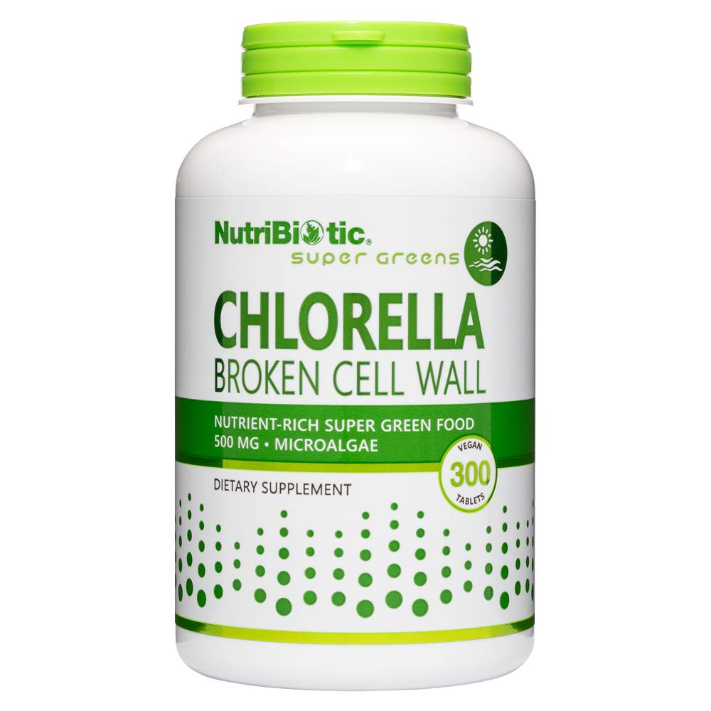 NutriBiotic Chlorella Super Green Food 500 mg Tablets, 300 Count