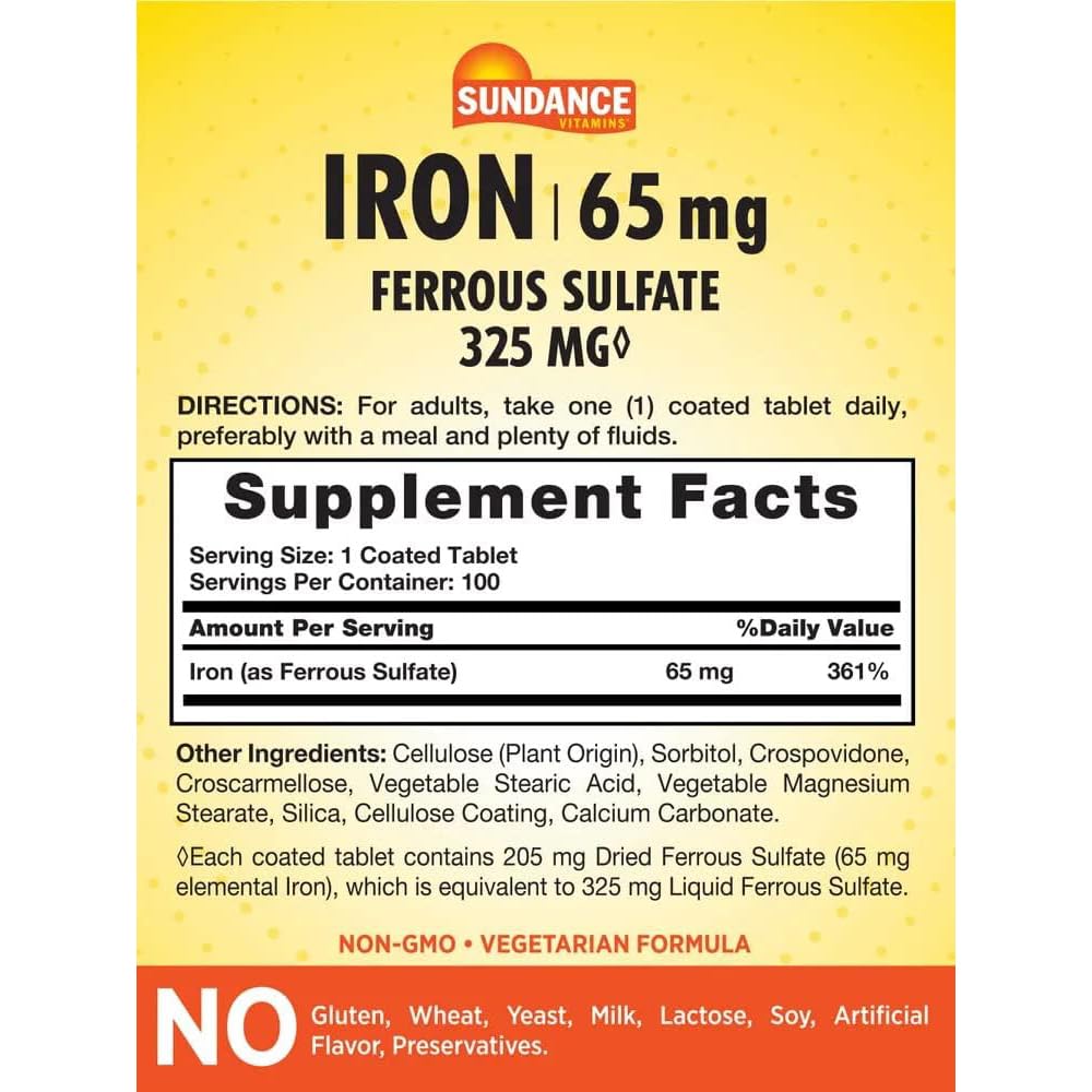 Sundance Iron 65 mg, 300 Tablets