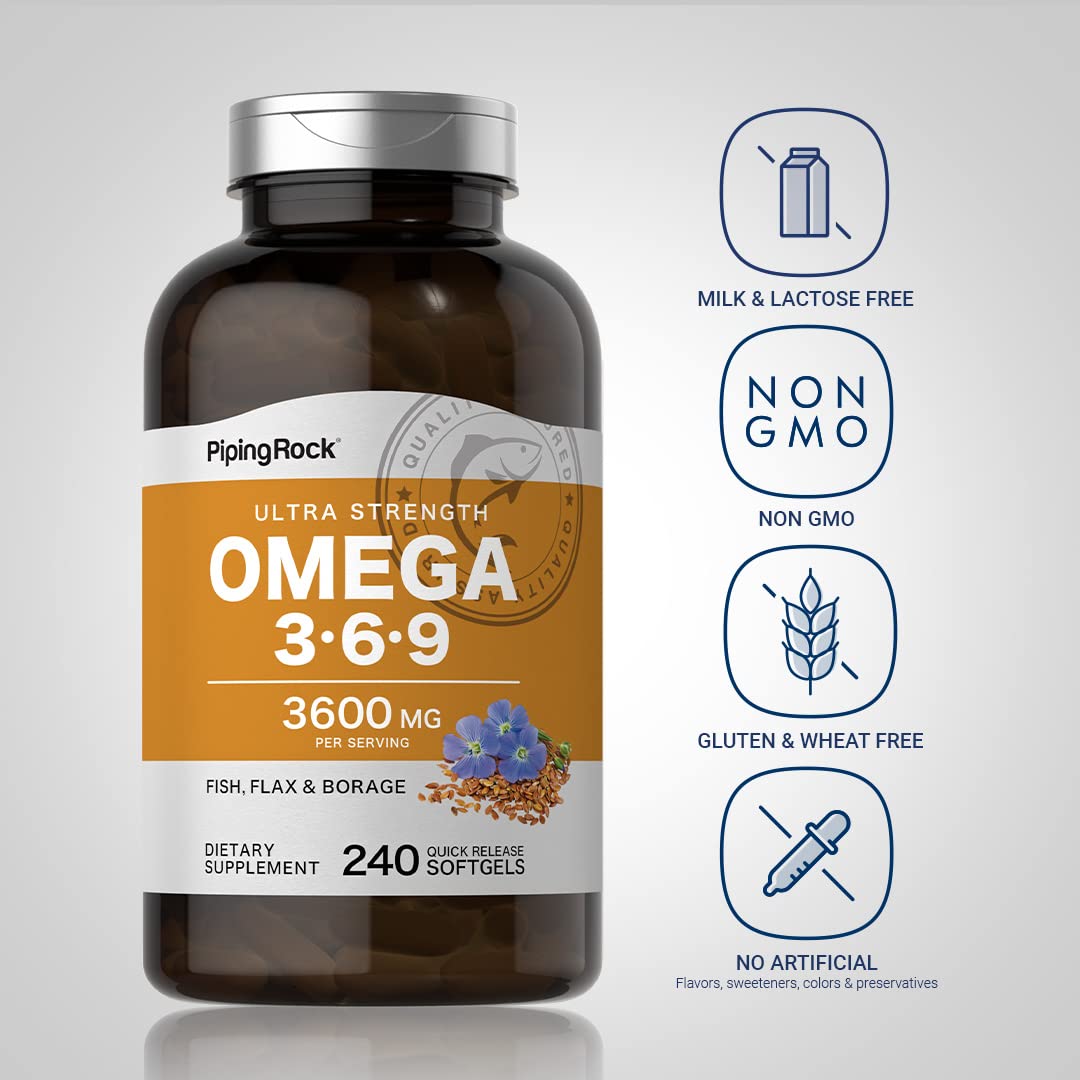 Piping Rock Omega-3-6-9 Softgels 240 Count
