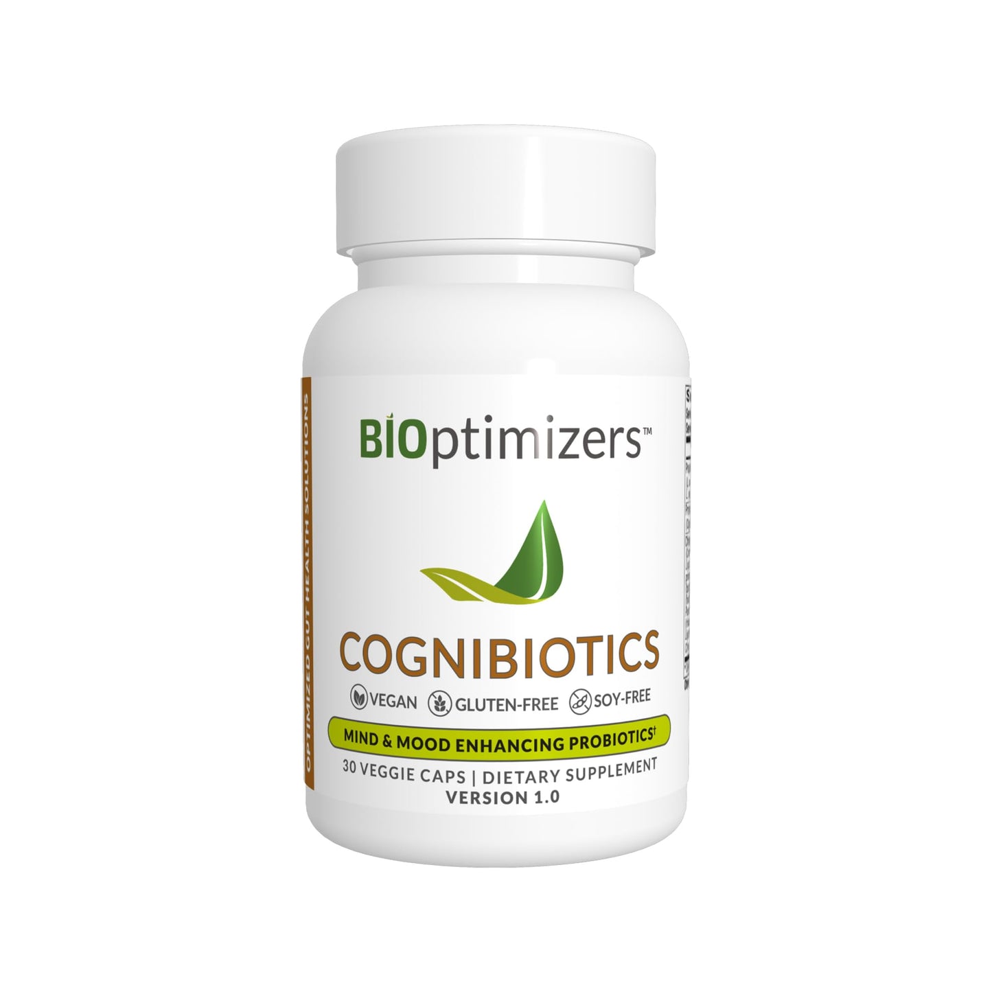BIOptimizers Cognibiotics Probiotic Brain Supplement Capsules, 30 Count