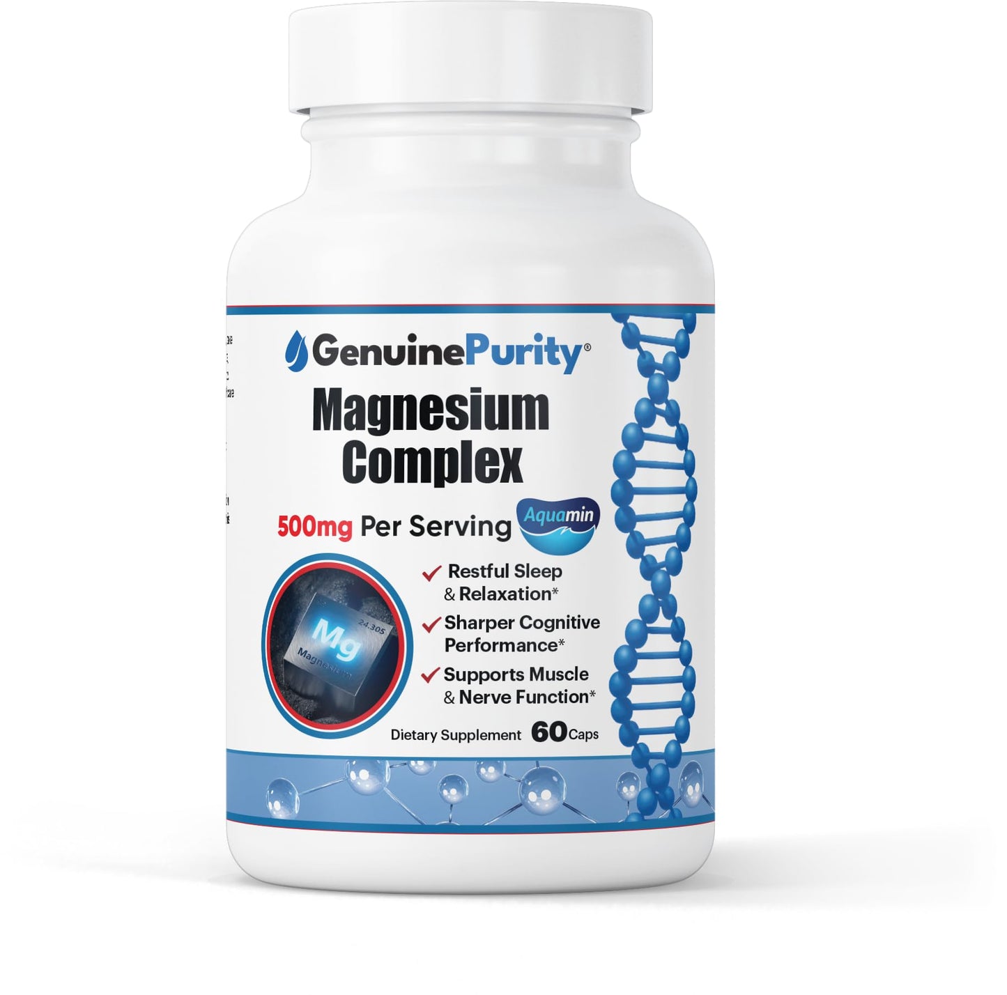 GenuinePurity Magnesium Complex with Aquamin Capsule, 60 Count