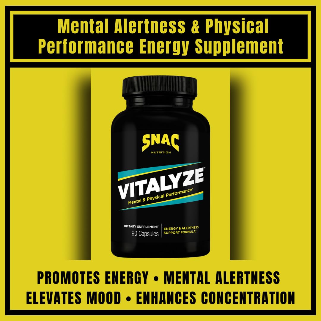 SNAC Vitalyze Mental Alertness & Physical Performance Formula - Vitamin B6 Capsules, 90 Count