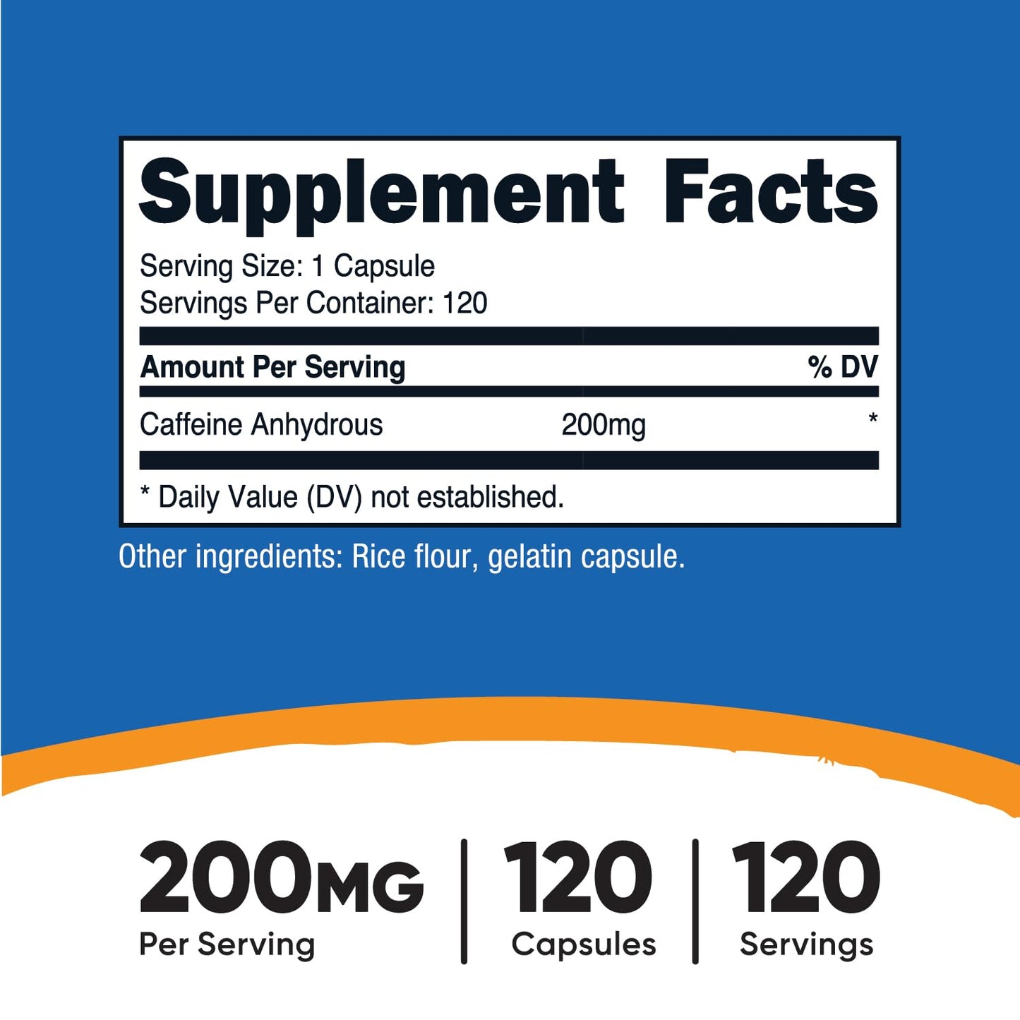 Nutricost Caffeine Pills 200mg Capsules 120 Count