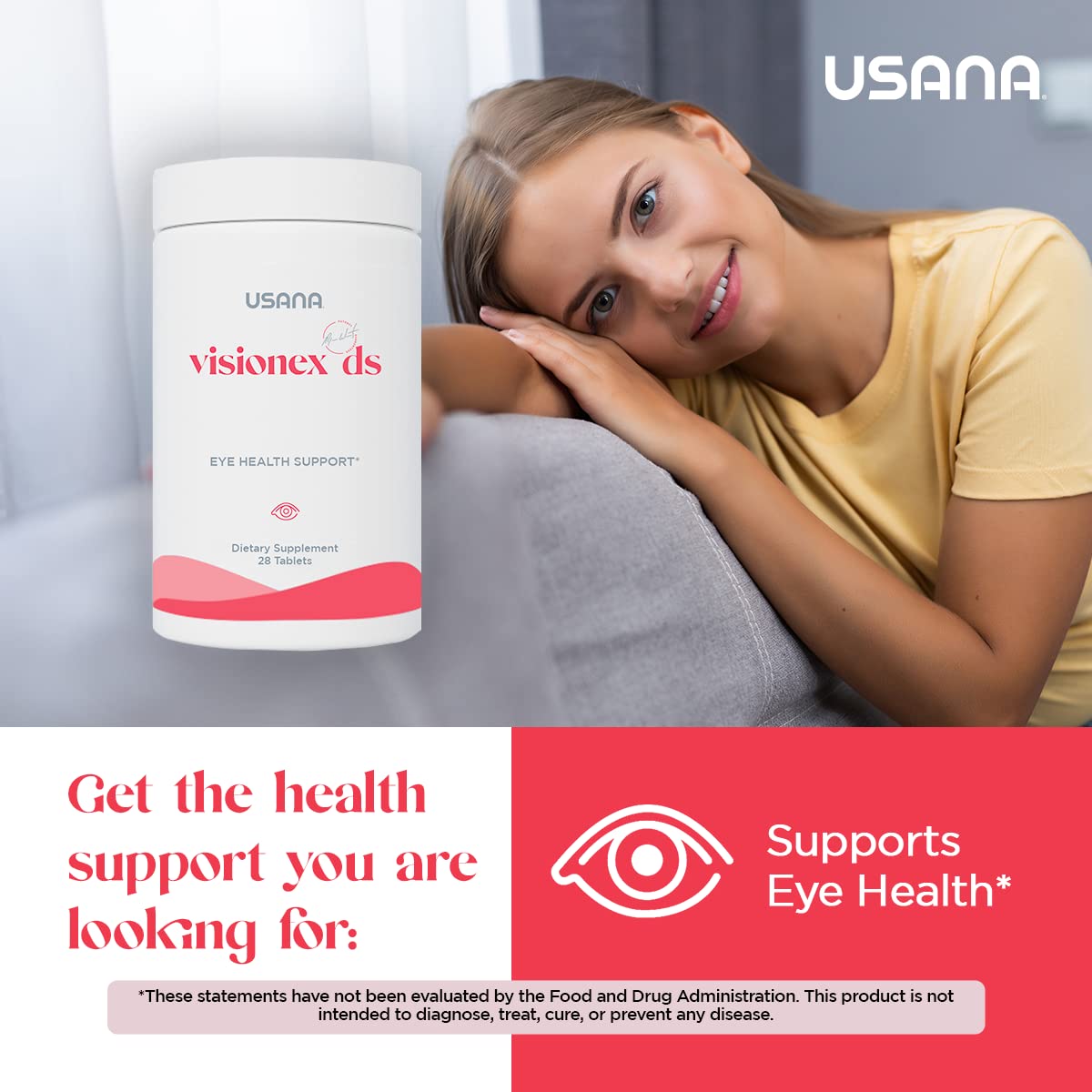 USANA Visionex DS with Lutein Zeaxanthin Tablets, 28 Count