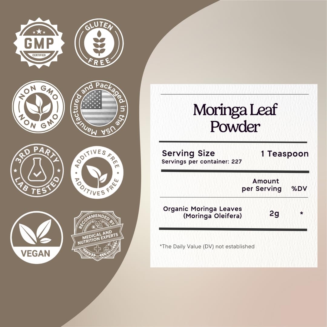 Zen Principle Moringa Oleifera Leaf Powder, Organic, 32 oz