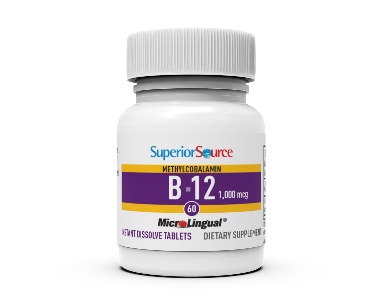 Superior Source No Shot Methylcobalamin B-12 1,000 mcg Sublingual Tablets, 60 Count