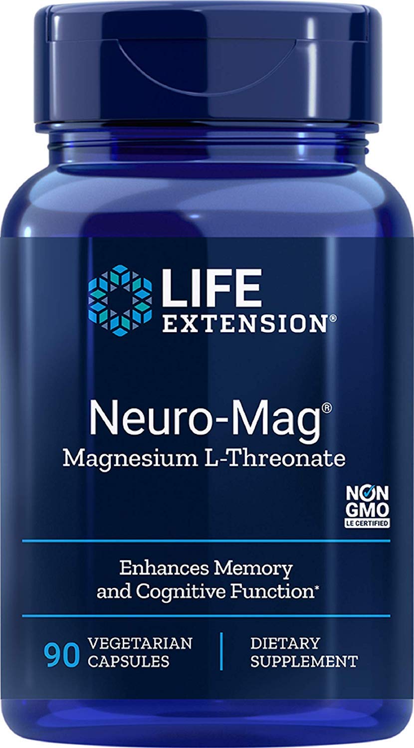 Life Extension Neuro-Mag Magnesium L-Threonate Dietary Supplements Capsules, 90 Count