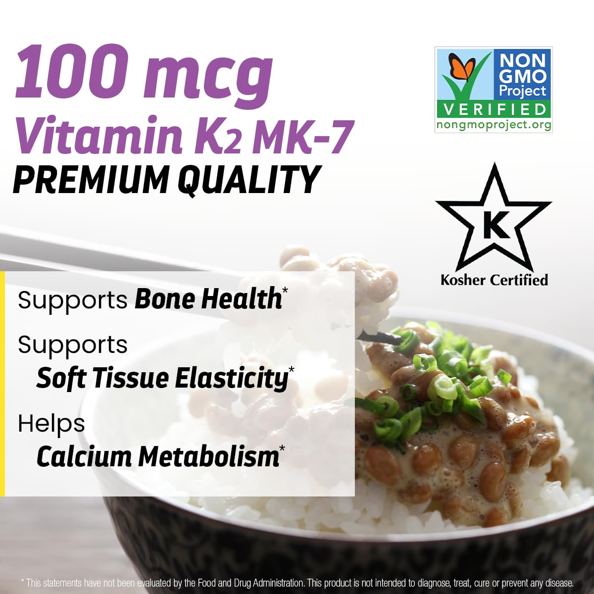 Dr’s Hope Natural Vitamin K2 MK4 & MK7 Capsules, 90 Count