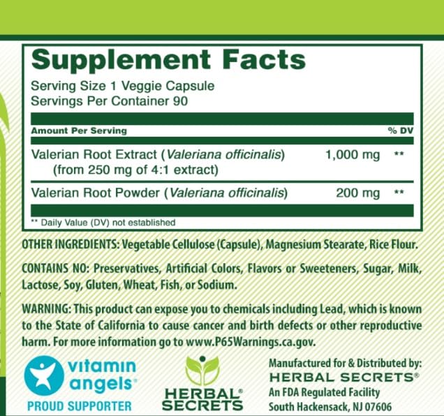 Herbal Secrets Valerian Complex Capsule 90 Veggie Capsules