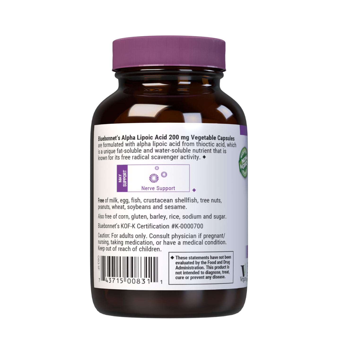 BlueBonnet Alpha Lipoic Acid 200mg Capsules 60 Count