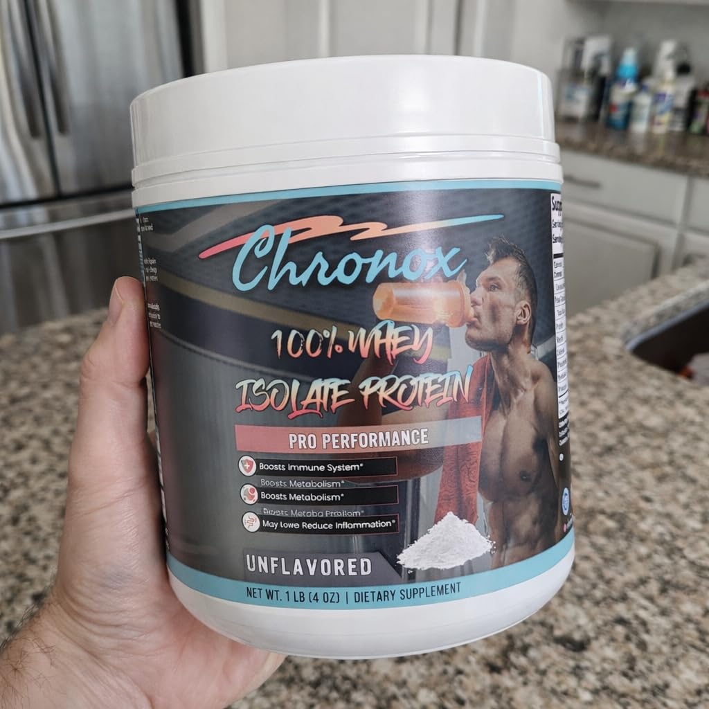 Chronox 100% Whey Protein Isolate Unflavored Powder, 1 Pack